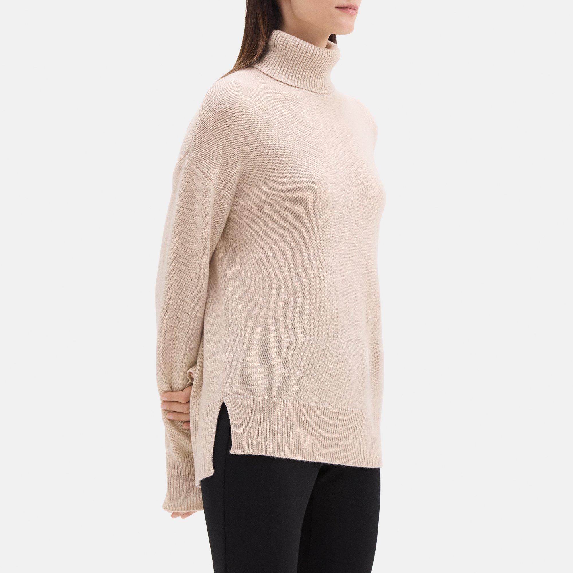 Slouchy Turtleneck Sweater in Cashmere