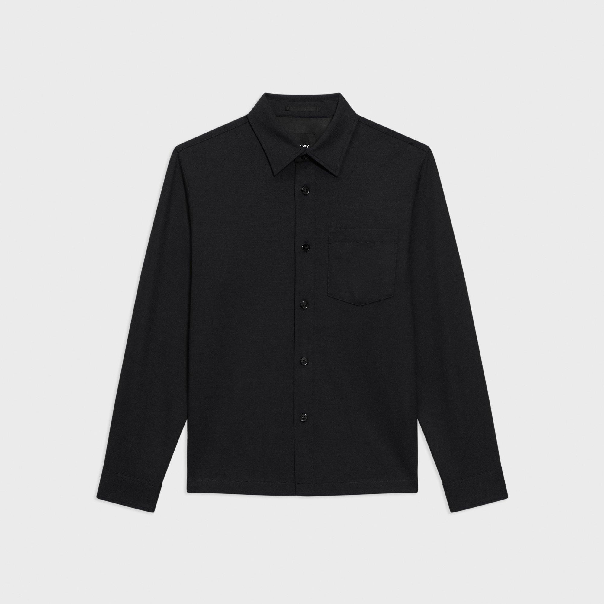 Irving Pocket Shirt in Brushed Structure Knit