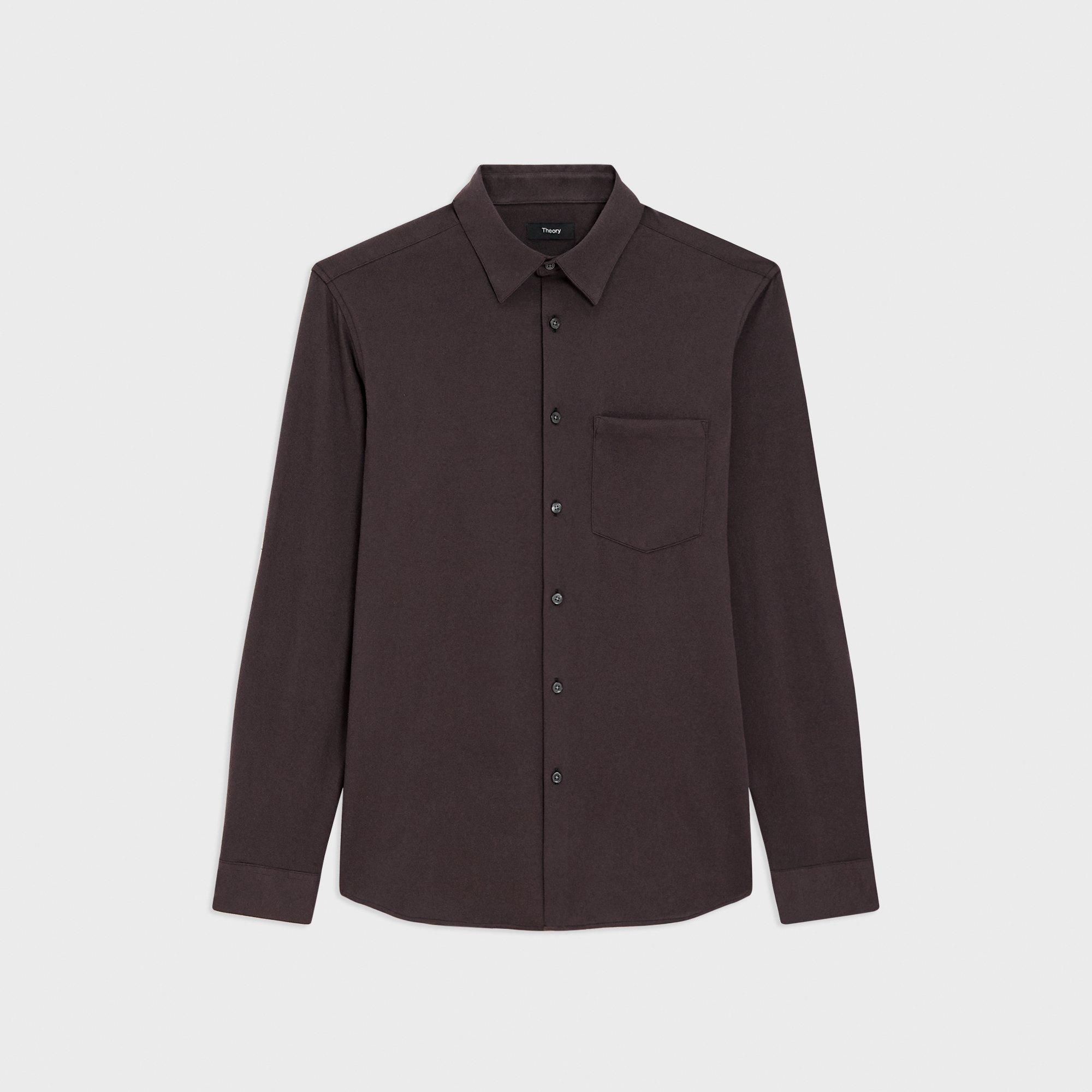 Irving Pocket Shirt in Brushed Structure Knit