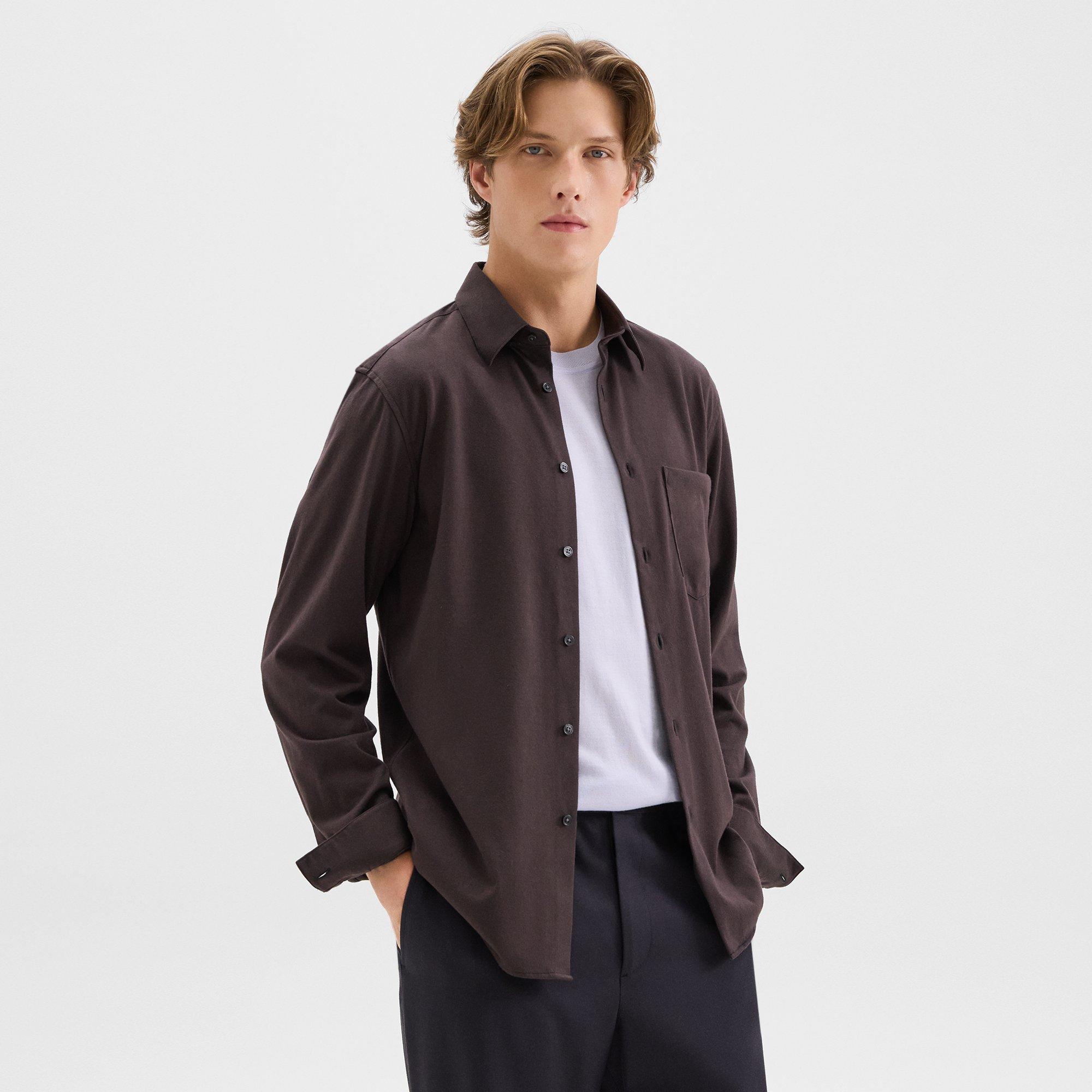 Irving Pocket Shirt in Brushed Structure Knit