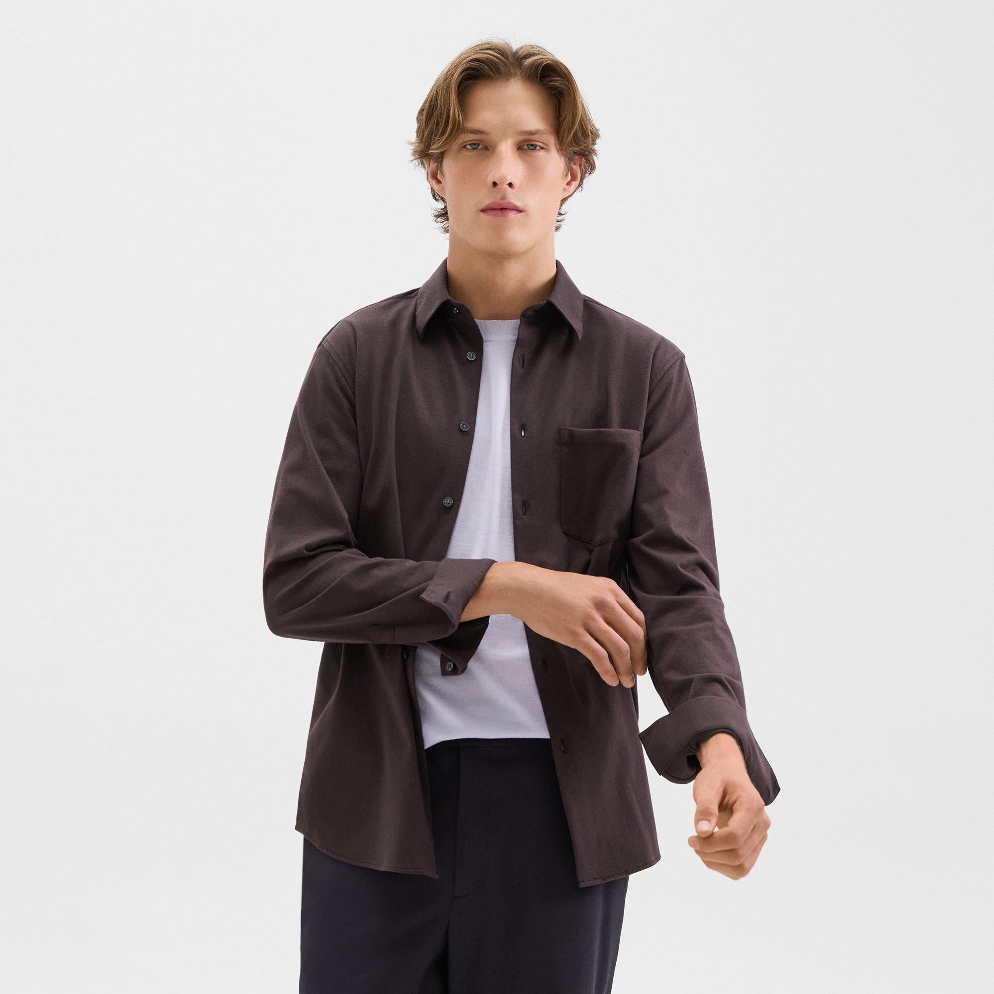 Irving Pocket Shirt in Brushed Structure Knit