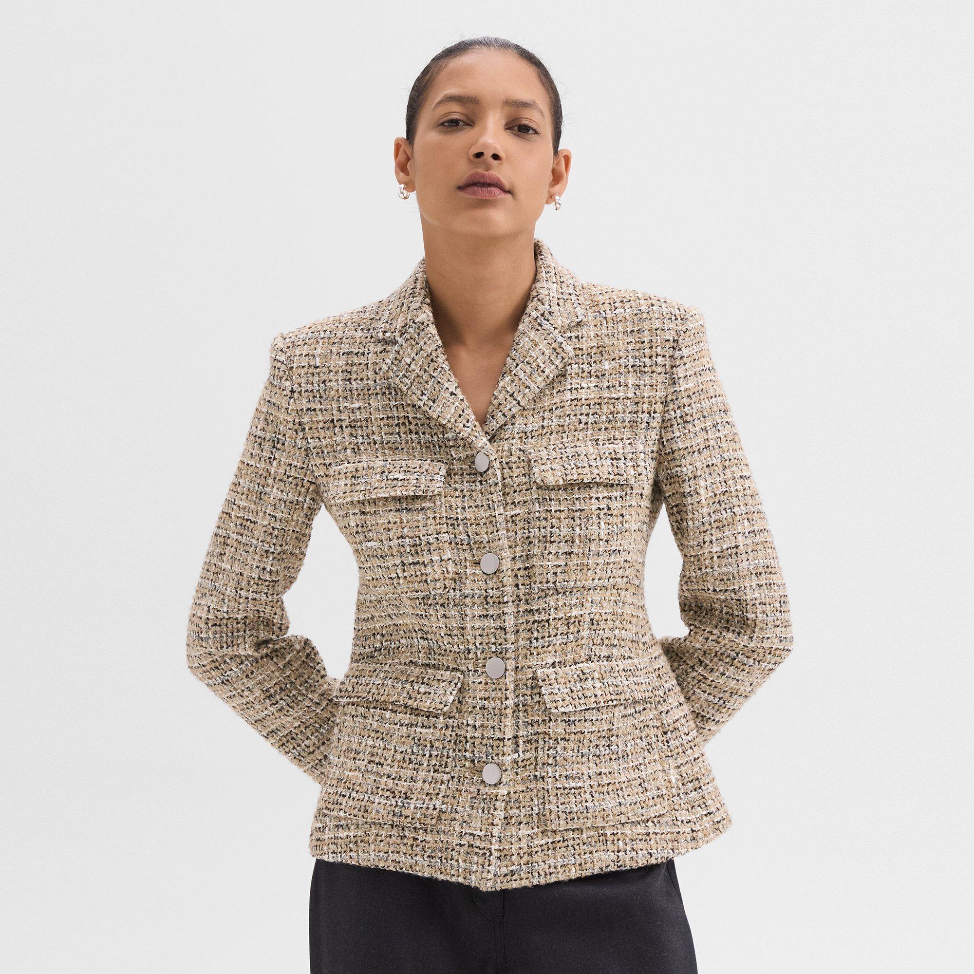 Military Jacket in Mixed Tweed