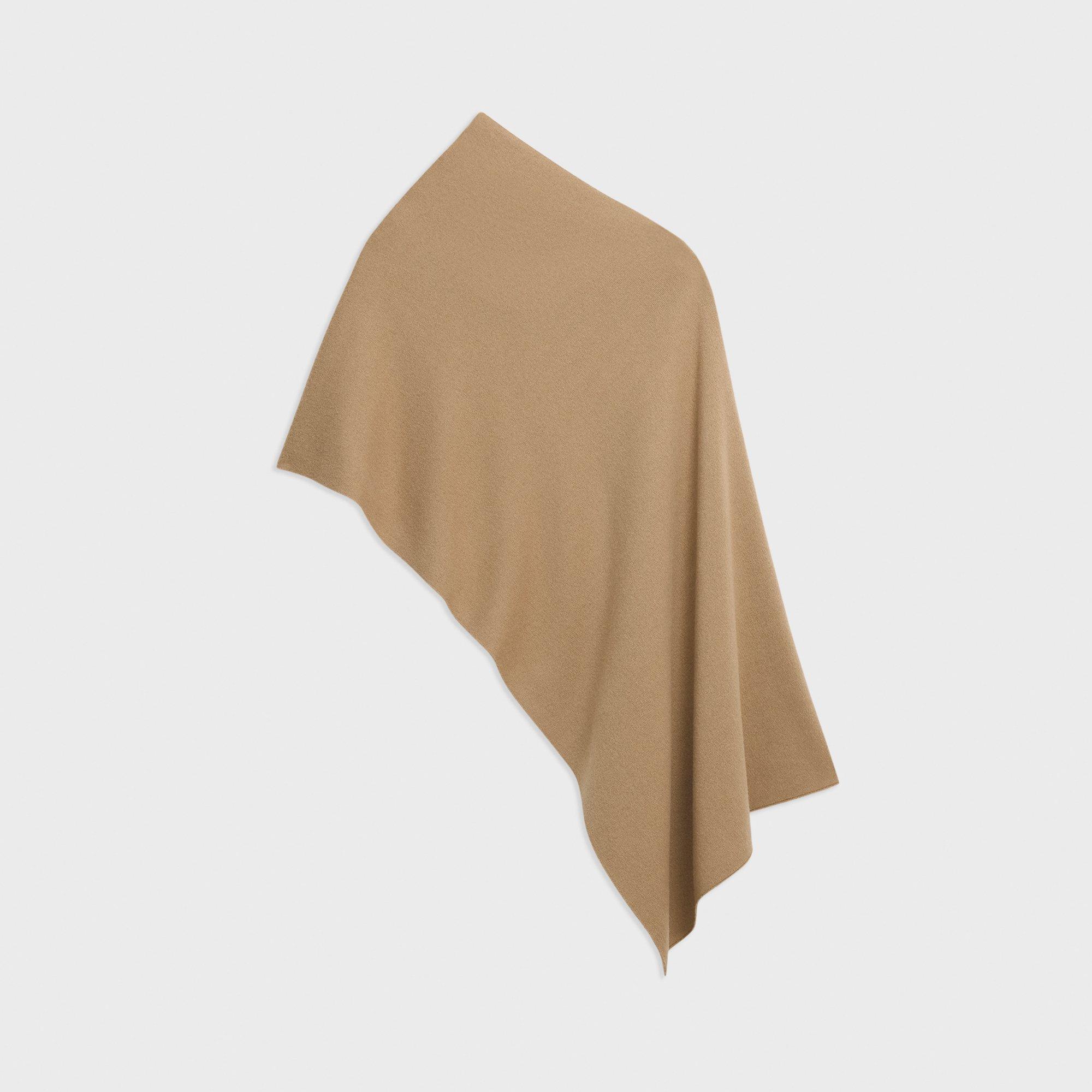 Draped Poncho in Felted Wool-Cashmere
