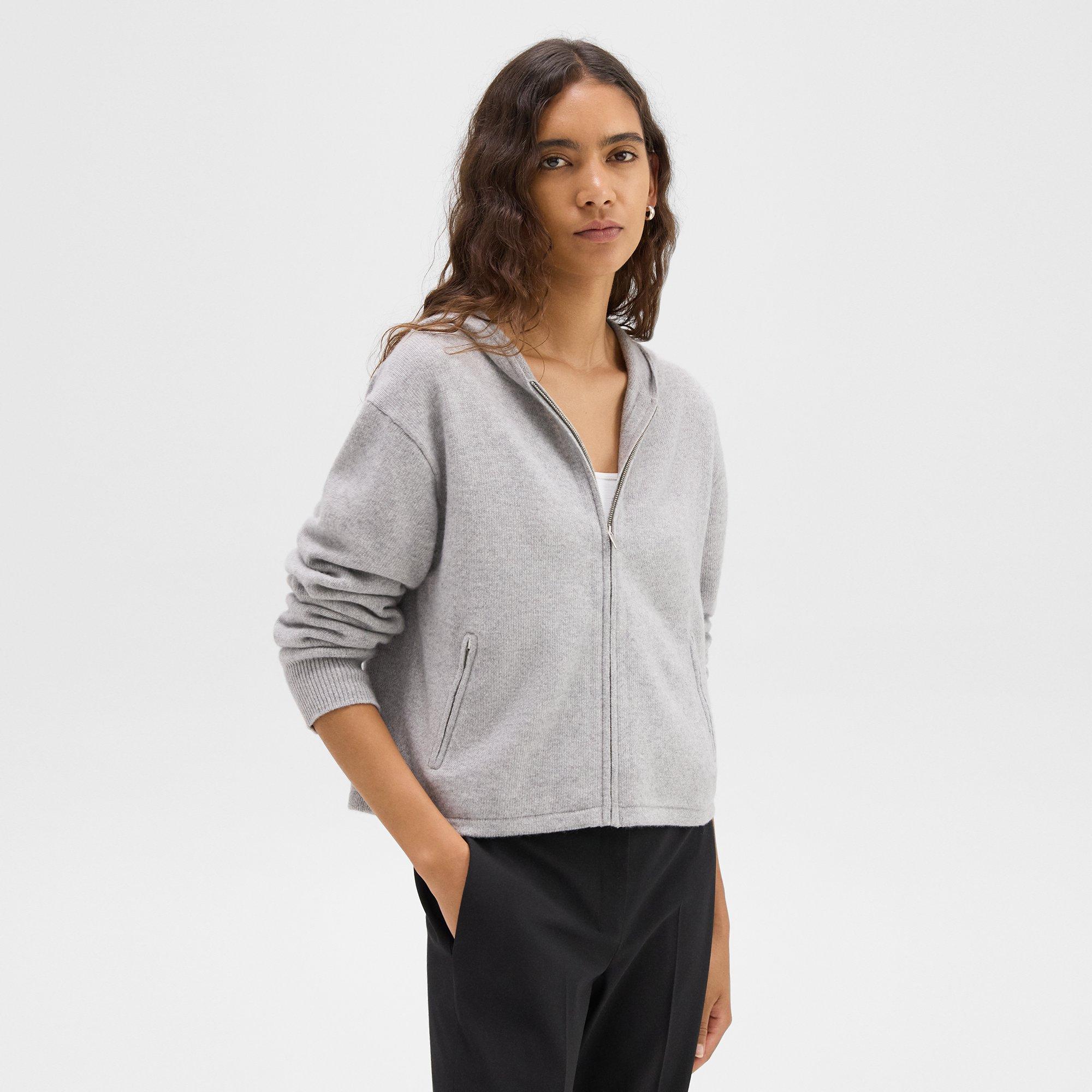Cropped Hoodie in Felted Wool-Cashmere
