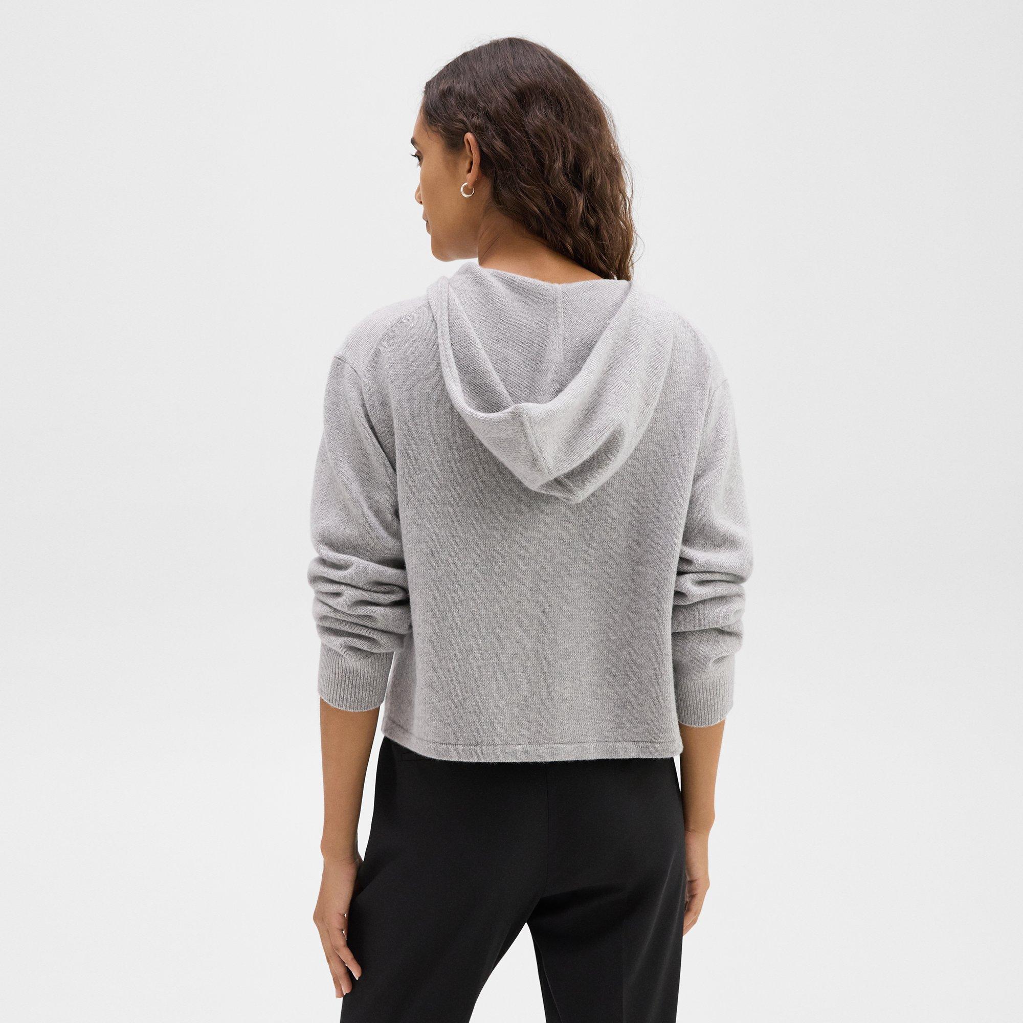 Cropped Hoodie in Felted Wool-Cashmere