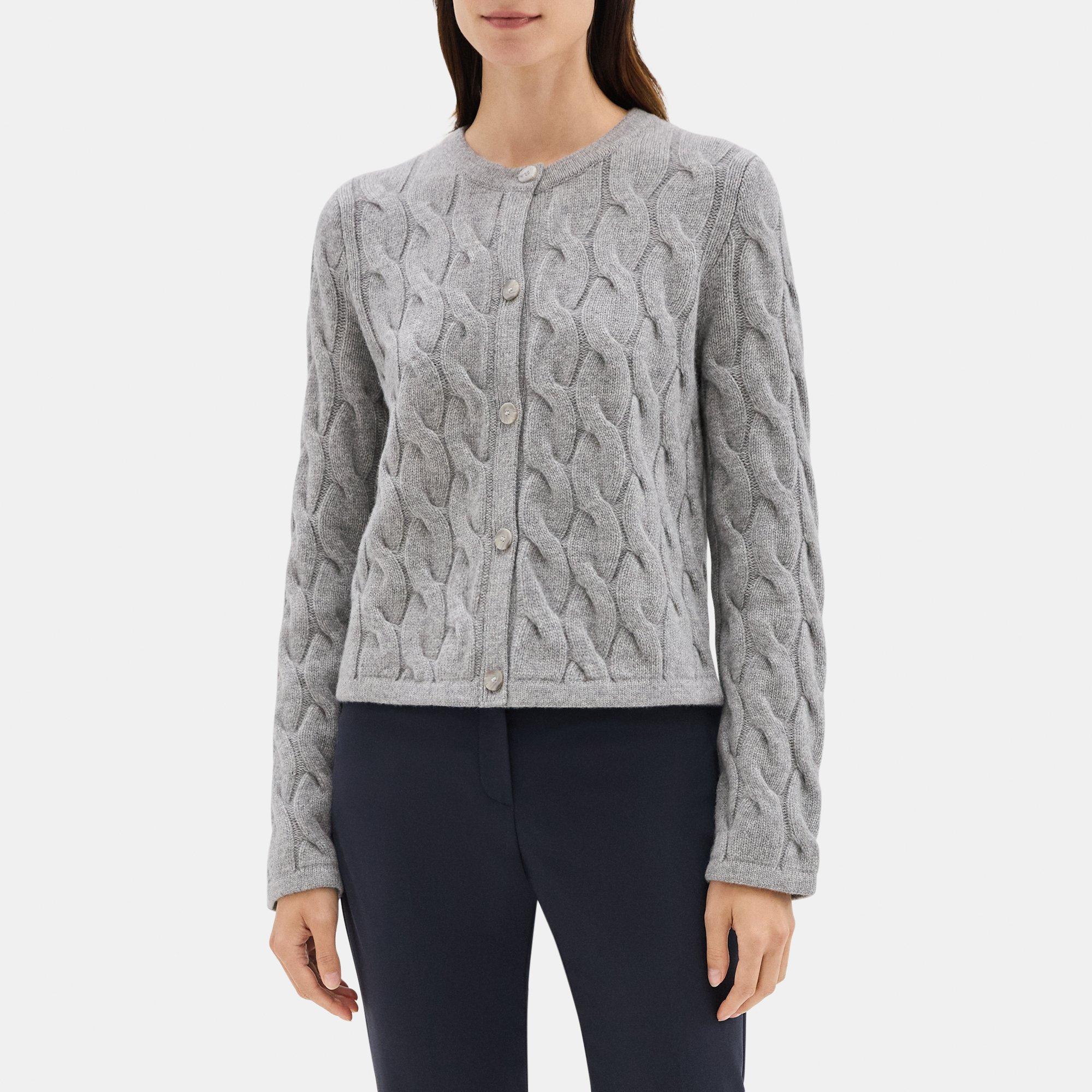 Cable Knit Cardigan in Wool