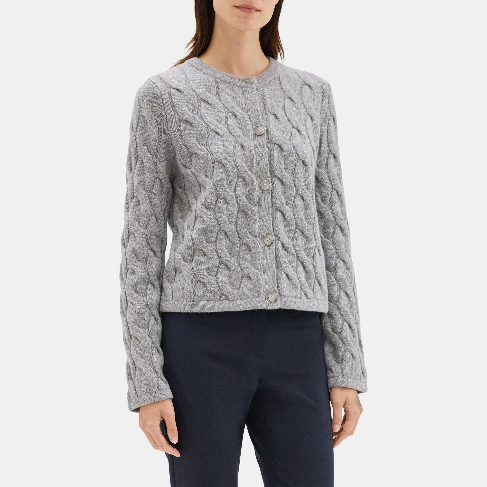 Cable Knit Cardigan in Wool