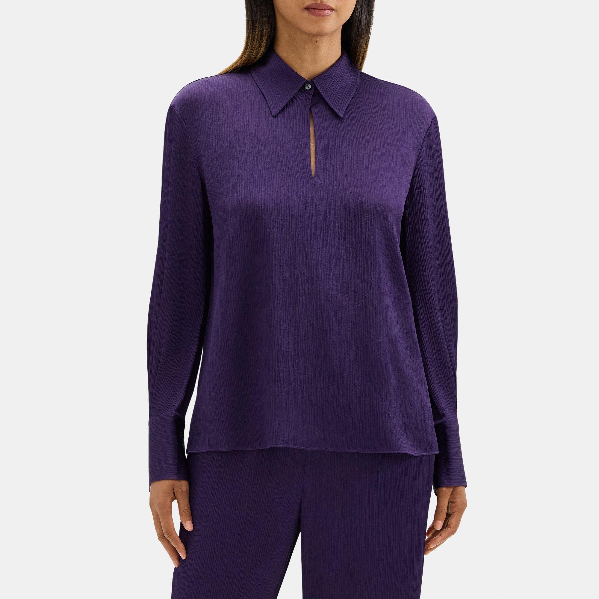 Popover Blouse in Crinkled Viscose