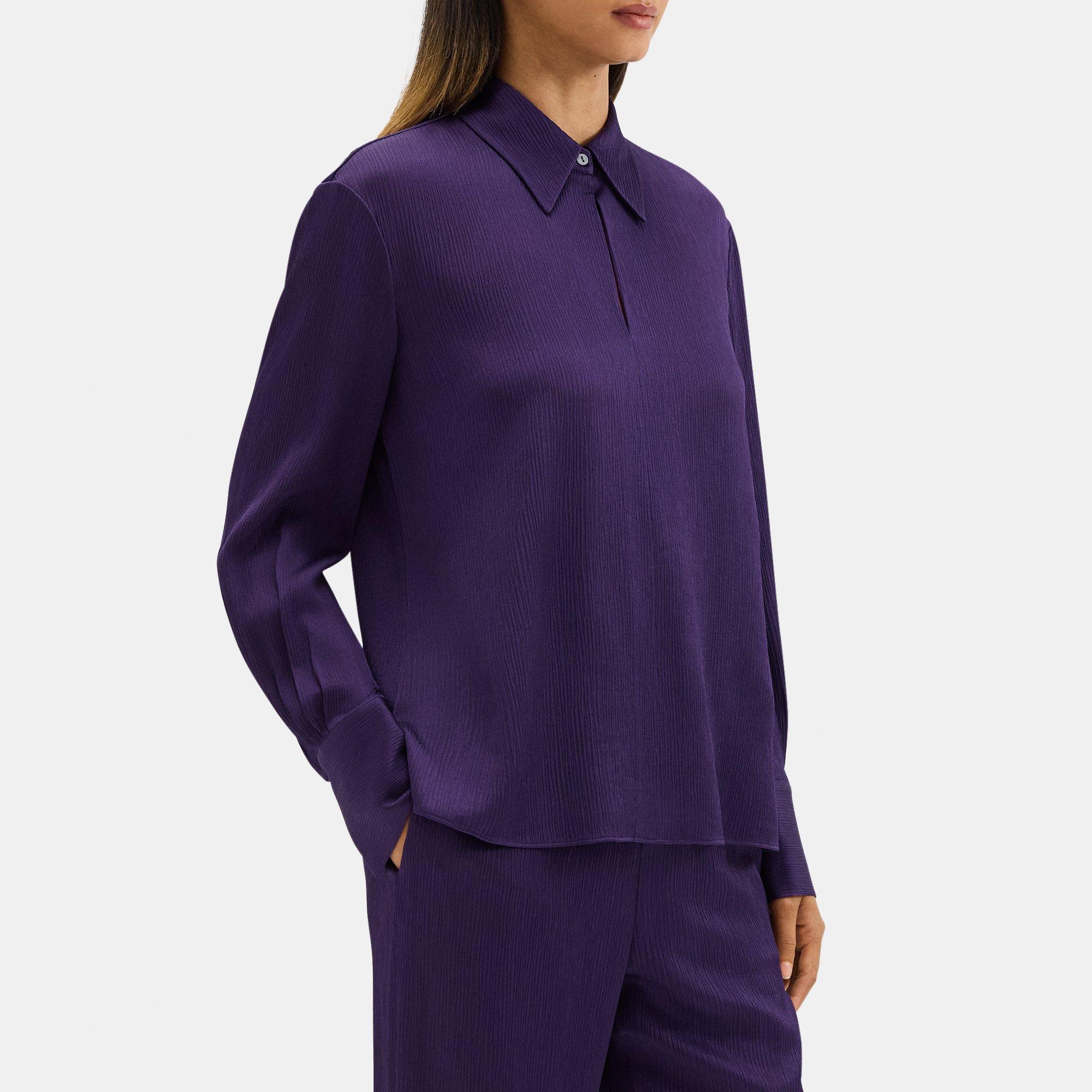 Popover Blouse in Crinkled Viscose