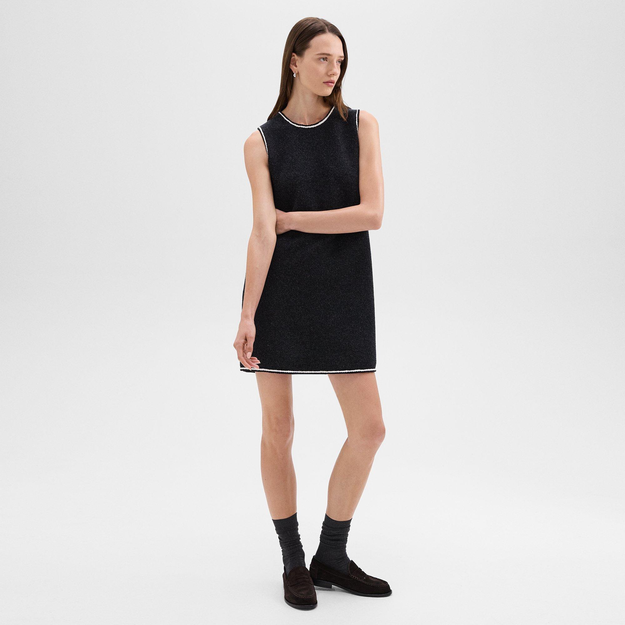 Sheath Dress in Felted Wool-Cashmere