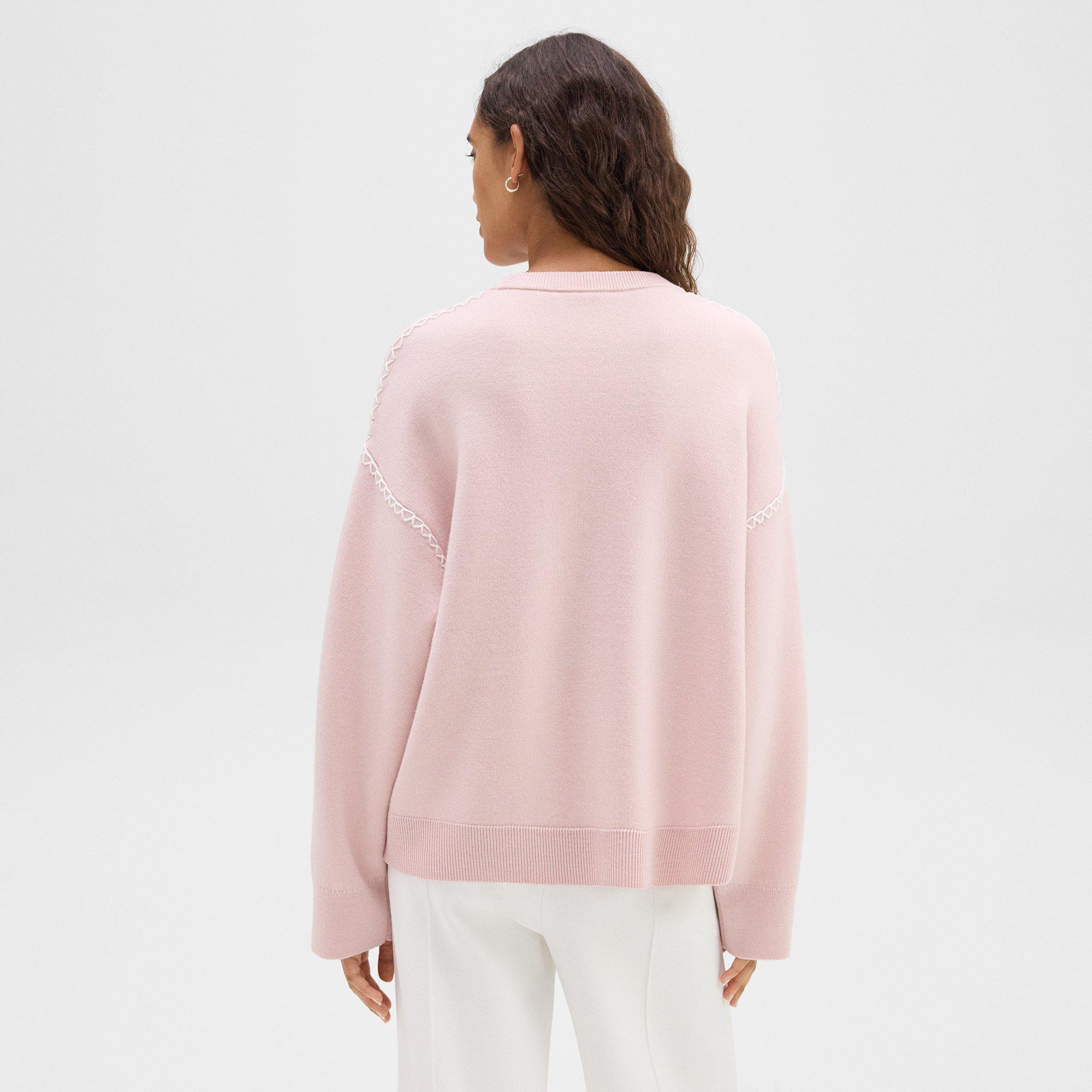 Blanket Stitch Sweater in Merino Wool