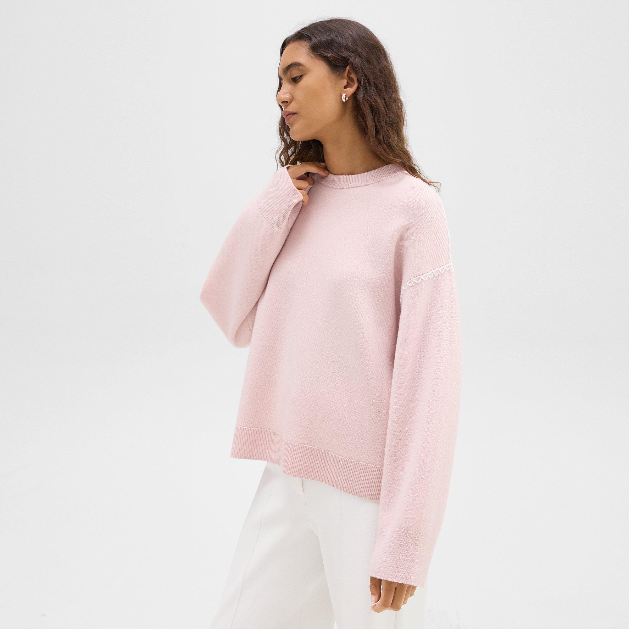 Blanket Stitch Sweater in Merino Wool