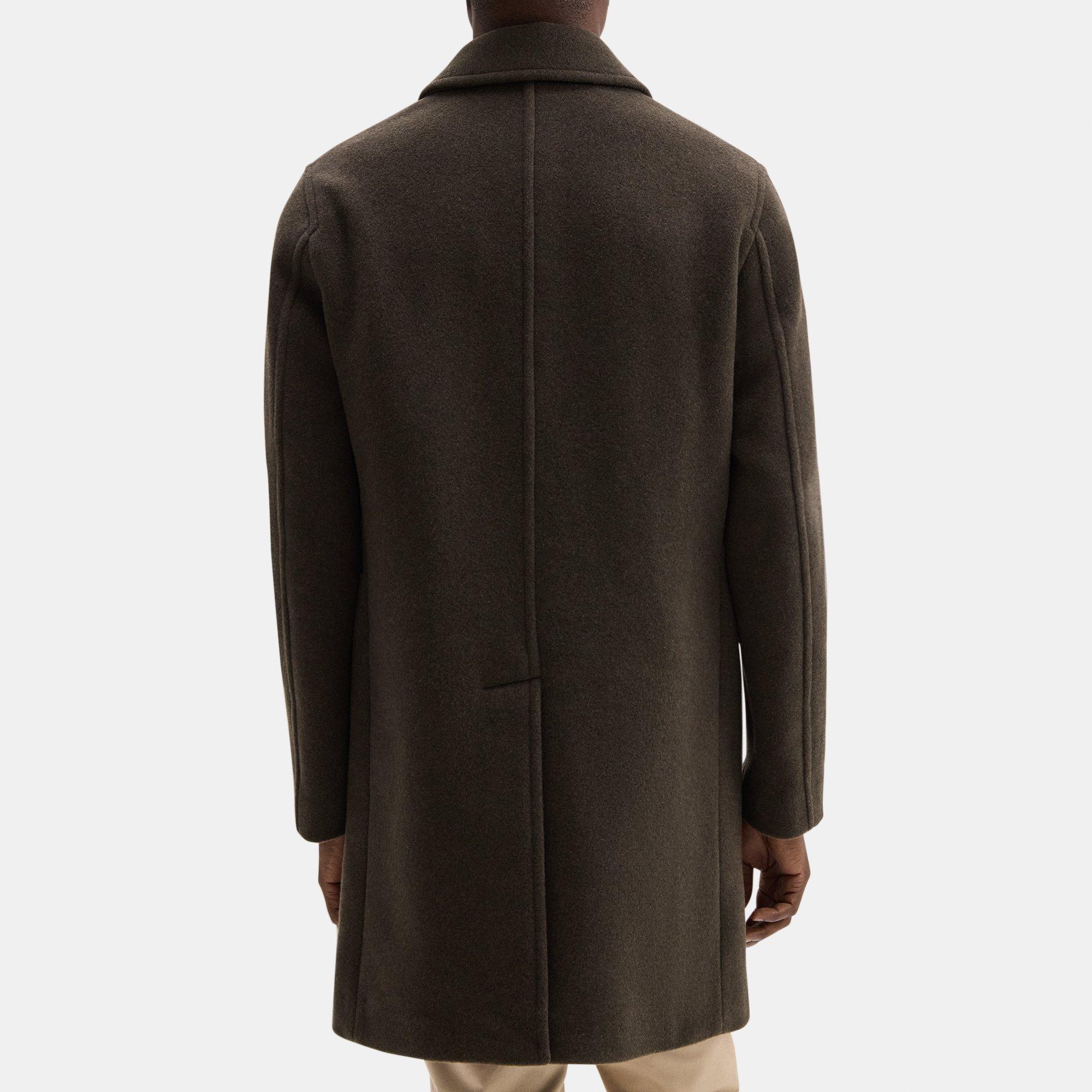 Single-Breasted Coat in Recycled Wool