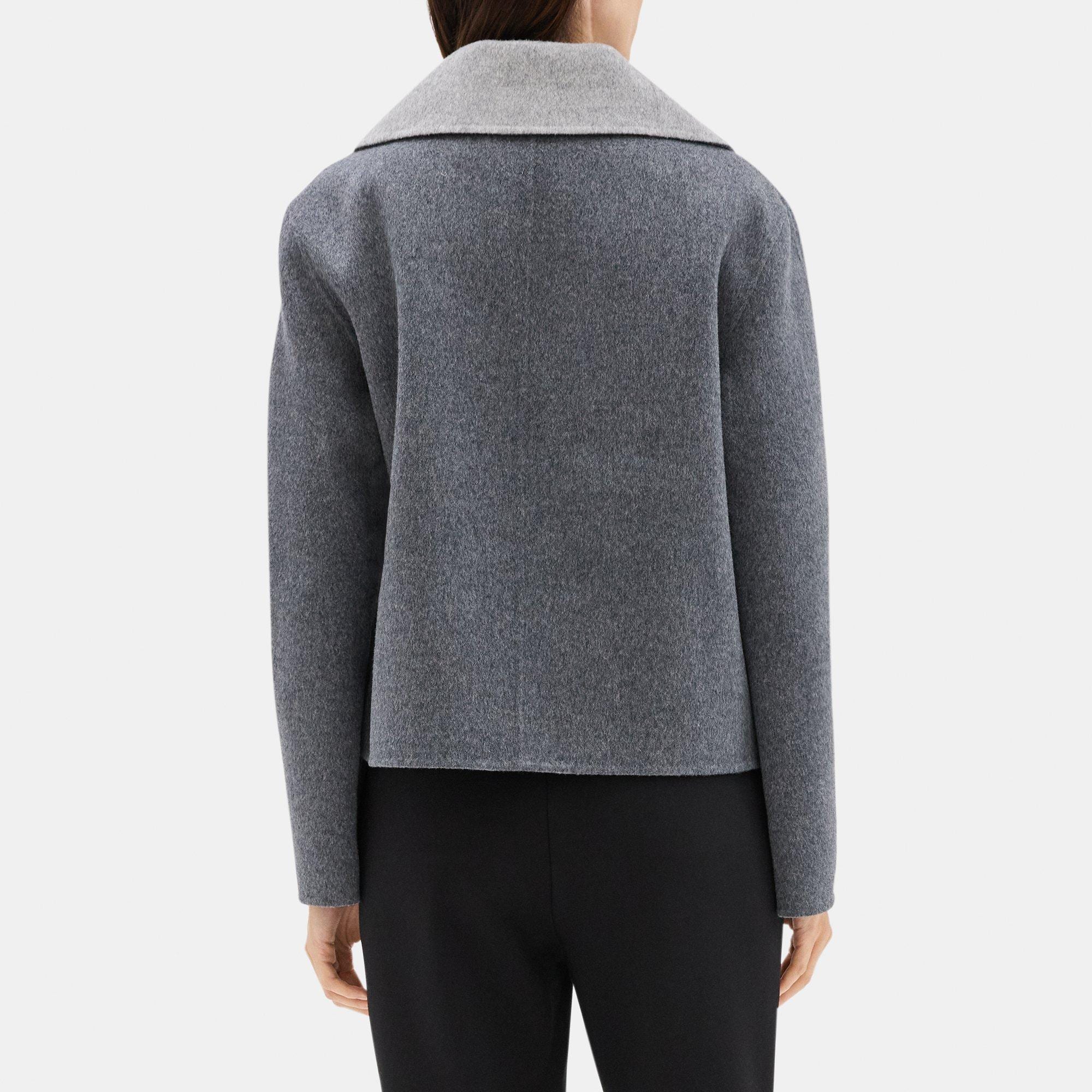 Cropped Coat in Double-Face Wool-Cashmere