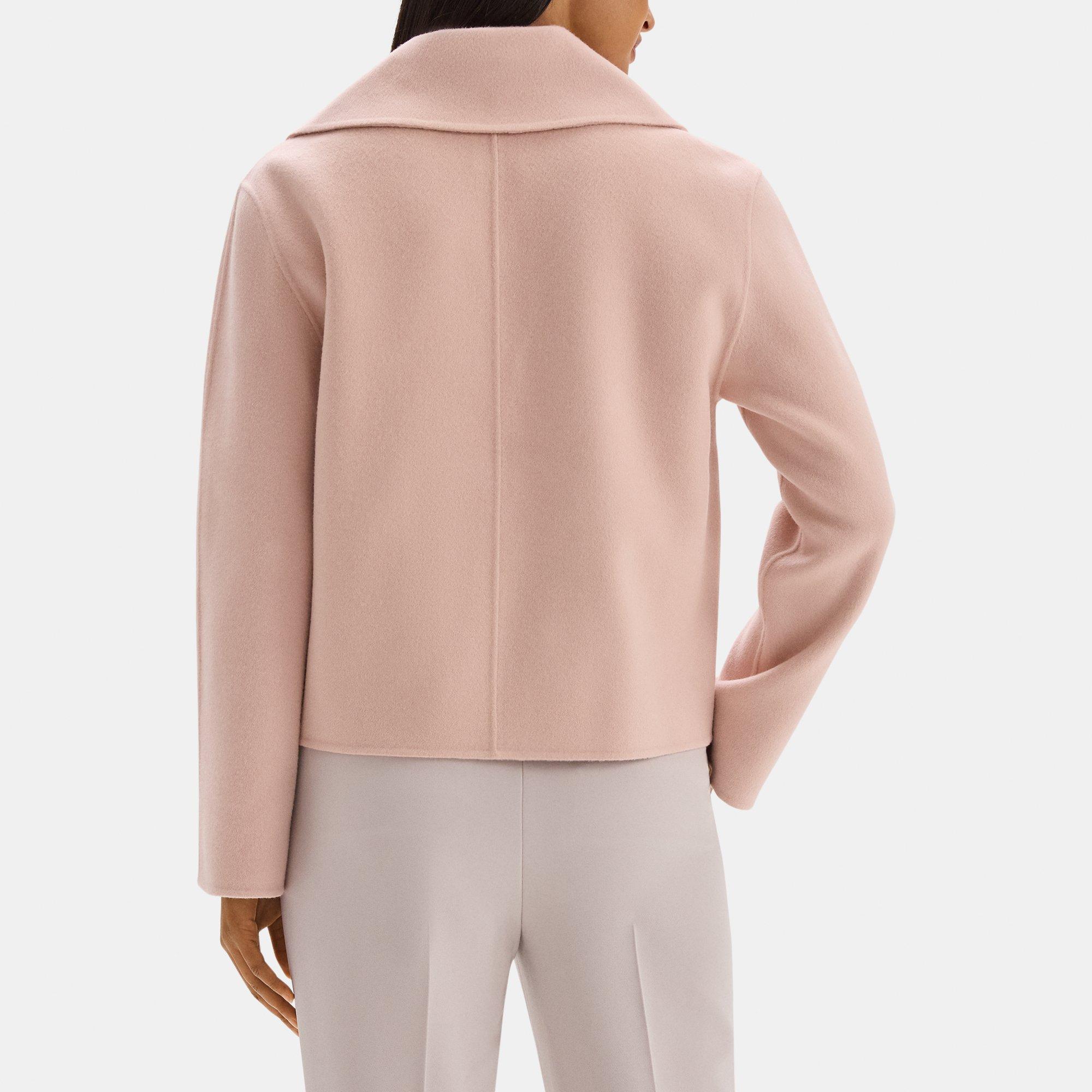 Cropped Coat in Double-Face Wool-Cashmere