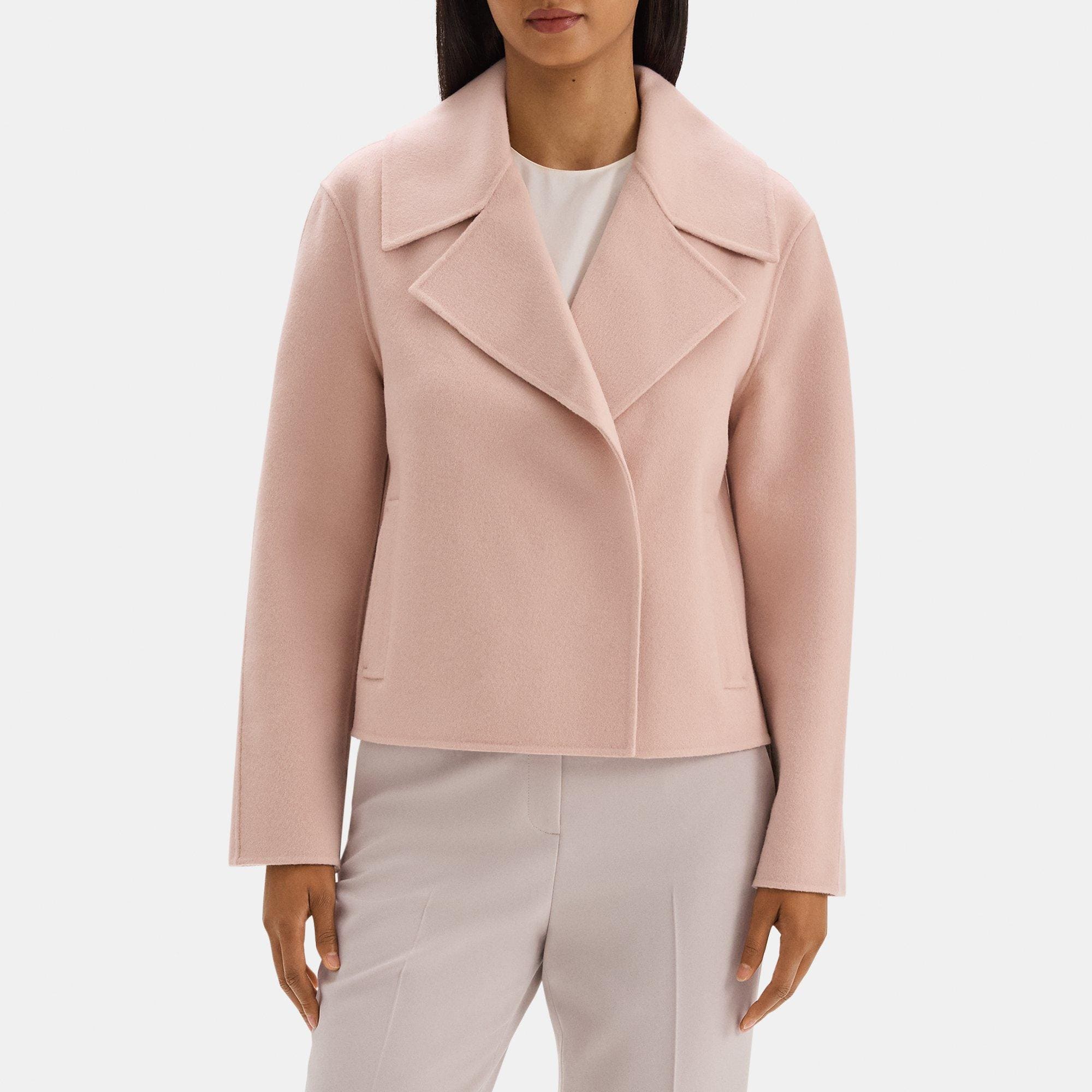 Cropped Coat in Double-Face Wool-Cashmere