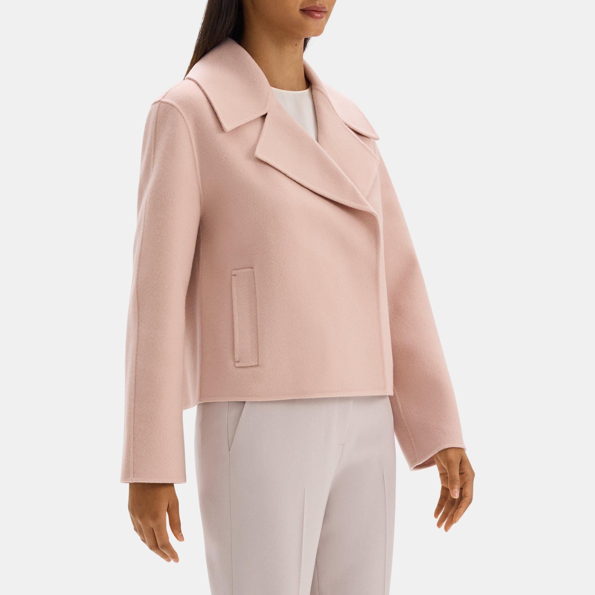 Cropped Coat in Double-Face Wool-Cashmere