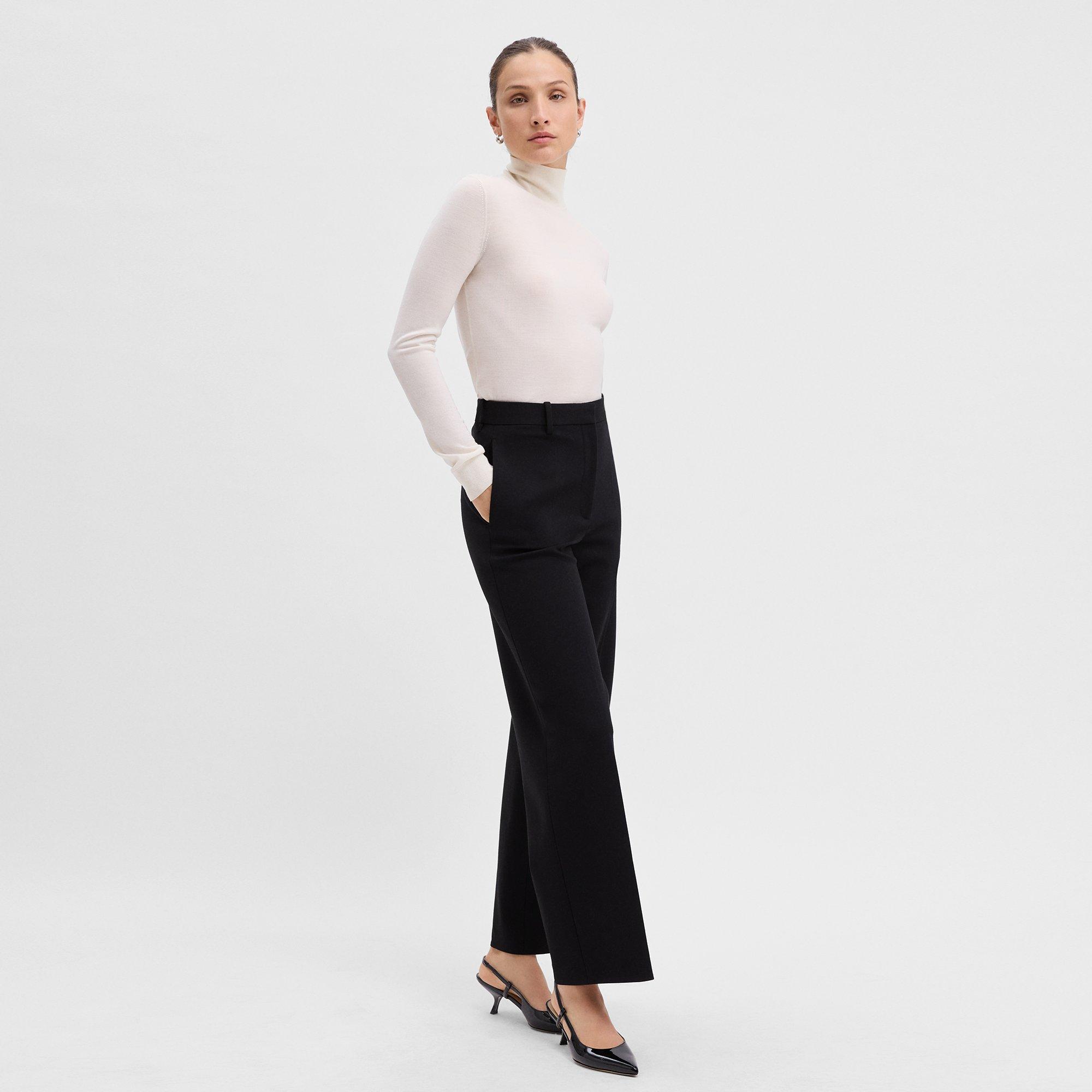 Classic Straight-Leg Pant in Stretch Viscose