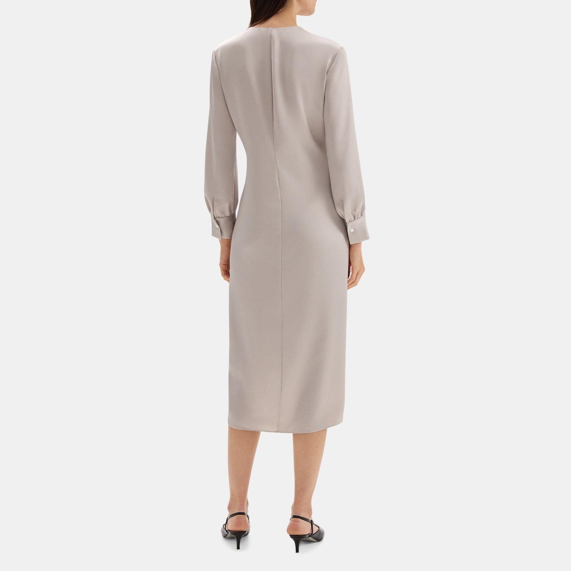 Twist Midi Dress in Silky Poly