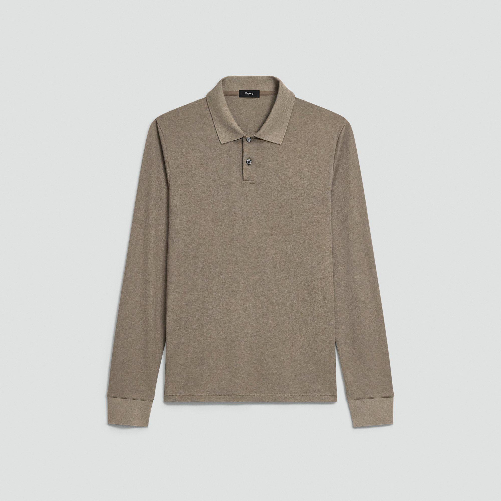 Goris Long-Sleeve Polo Shirt in Anemone Modal Jersey