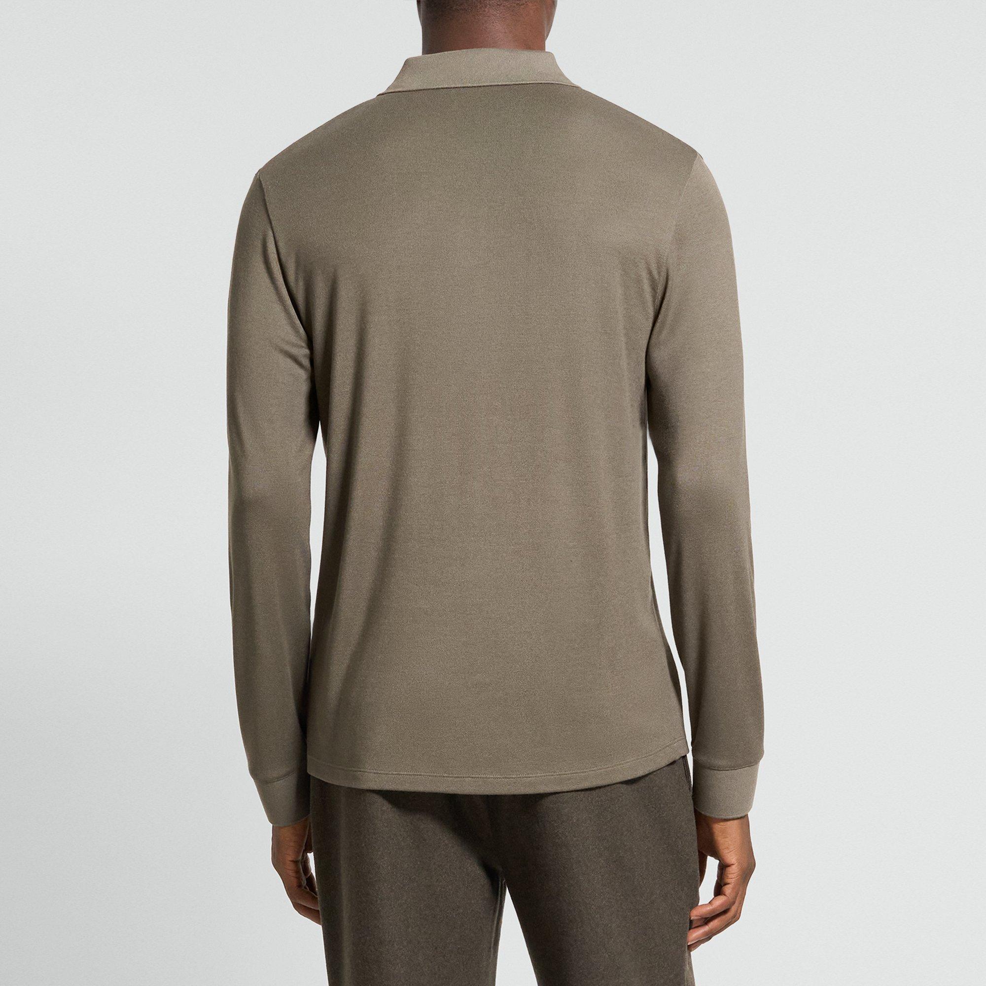 Goris Long-Sleeve Polo Shirt in Anemone Modal Jersey