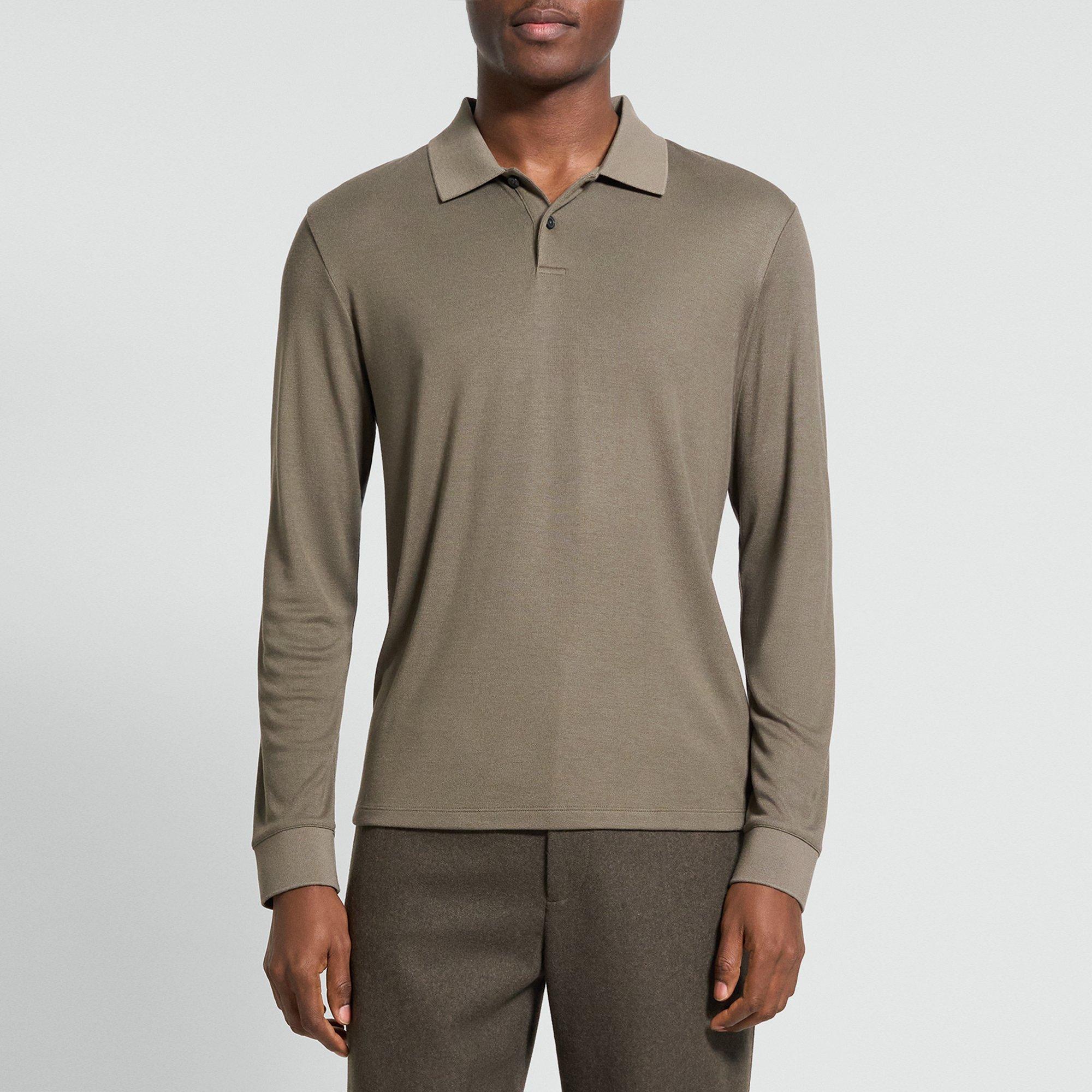 Goris Long-Sleeve Polo Shirt in Anemone Modal Jersey