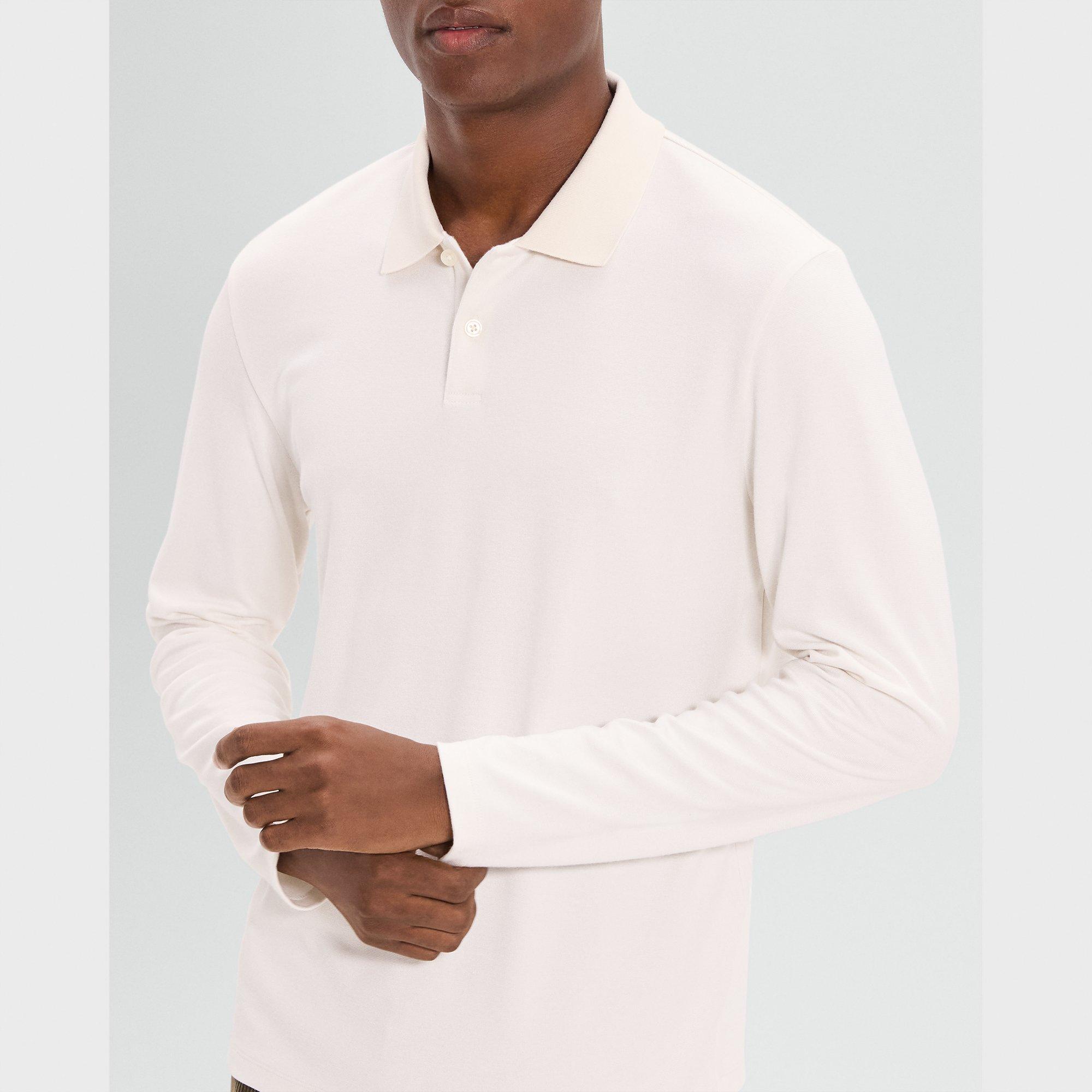 Goris Long-Sleeve Polo Shirt in Anemone Modal Jersey