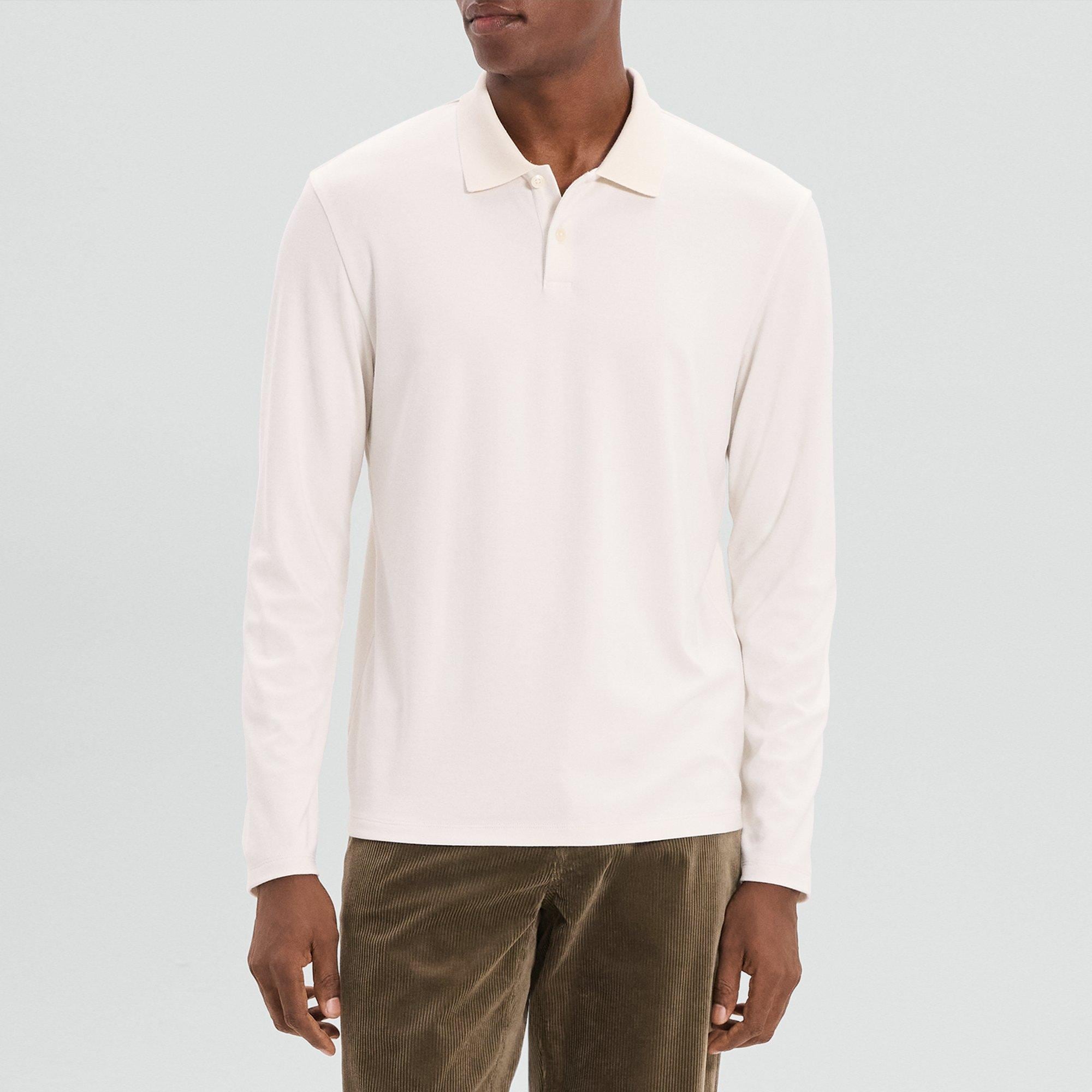 Goris Long-Sleeve Polo Shirt in Anemone Modal Jersey