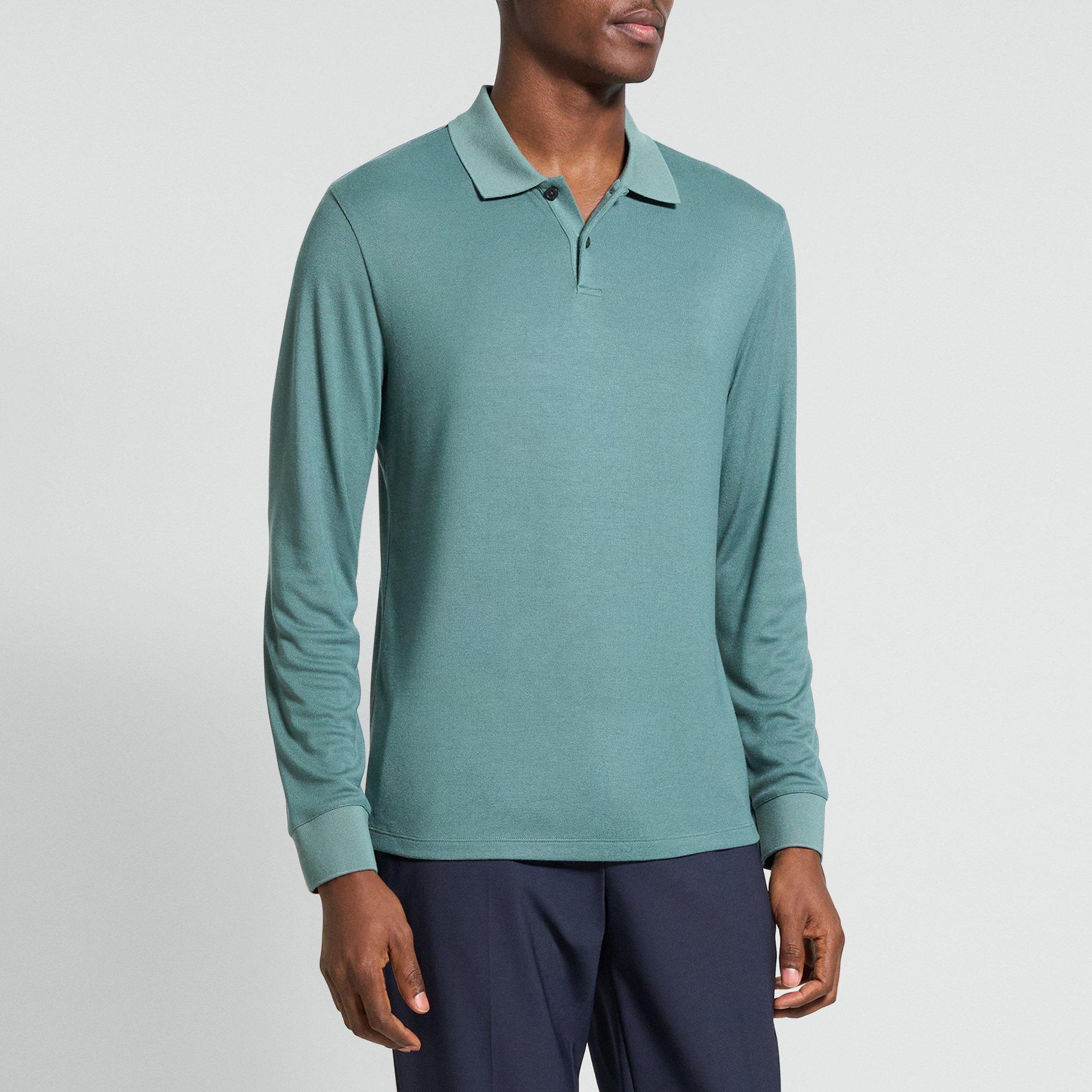 Goris Long-Sleeve Polo Shirt in Anemone Modal Jersey