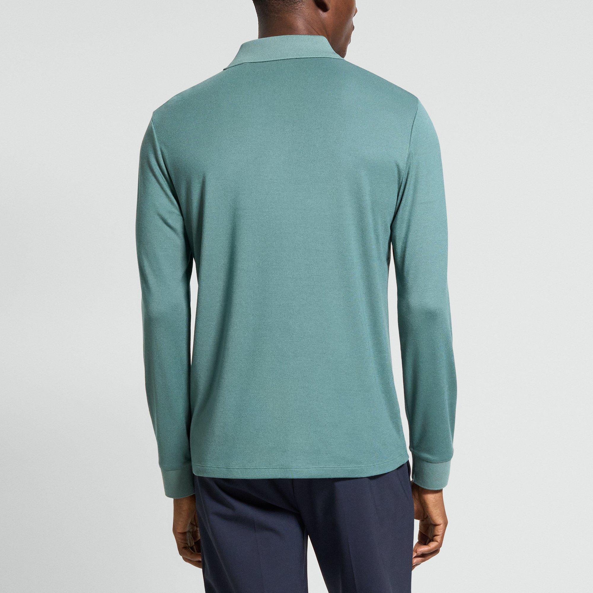 Goris Long-Sleeve Polo Shirt in Anemone Modal Jersey