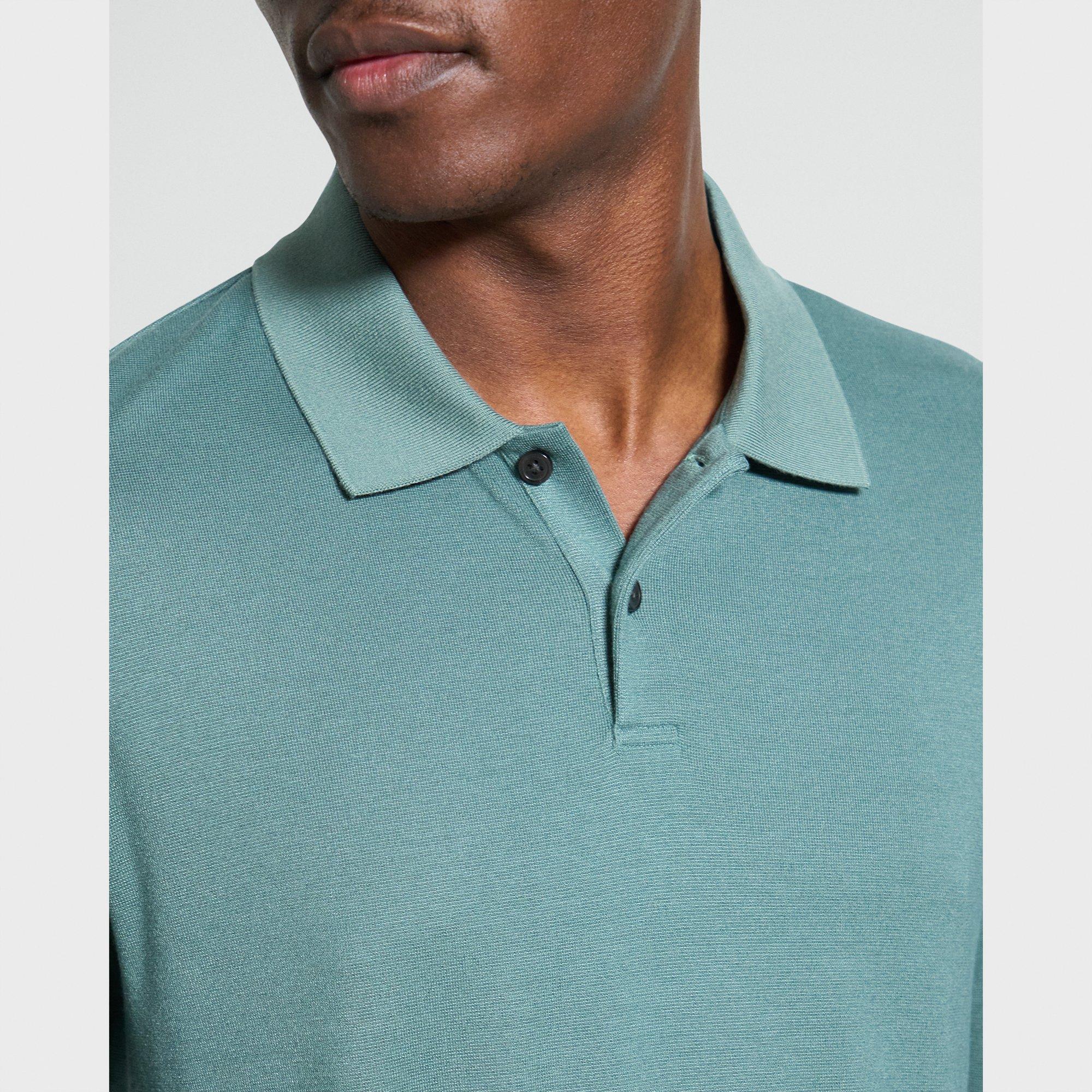 Goris Long-Sleeve Polo Shirt in Anemone Modal Jersey