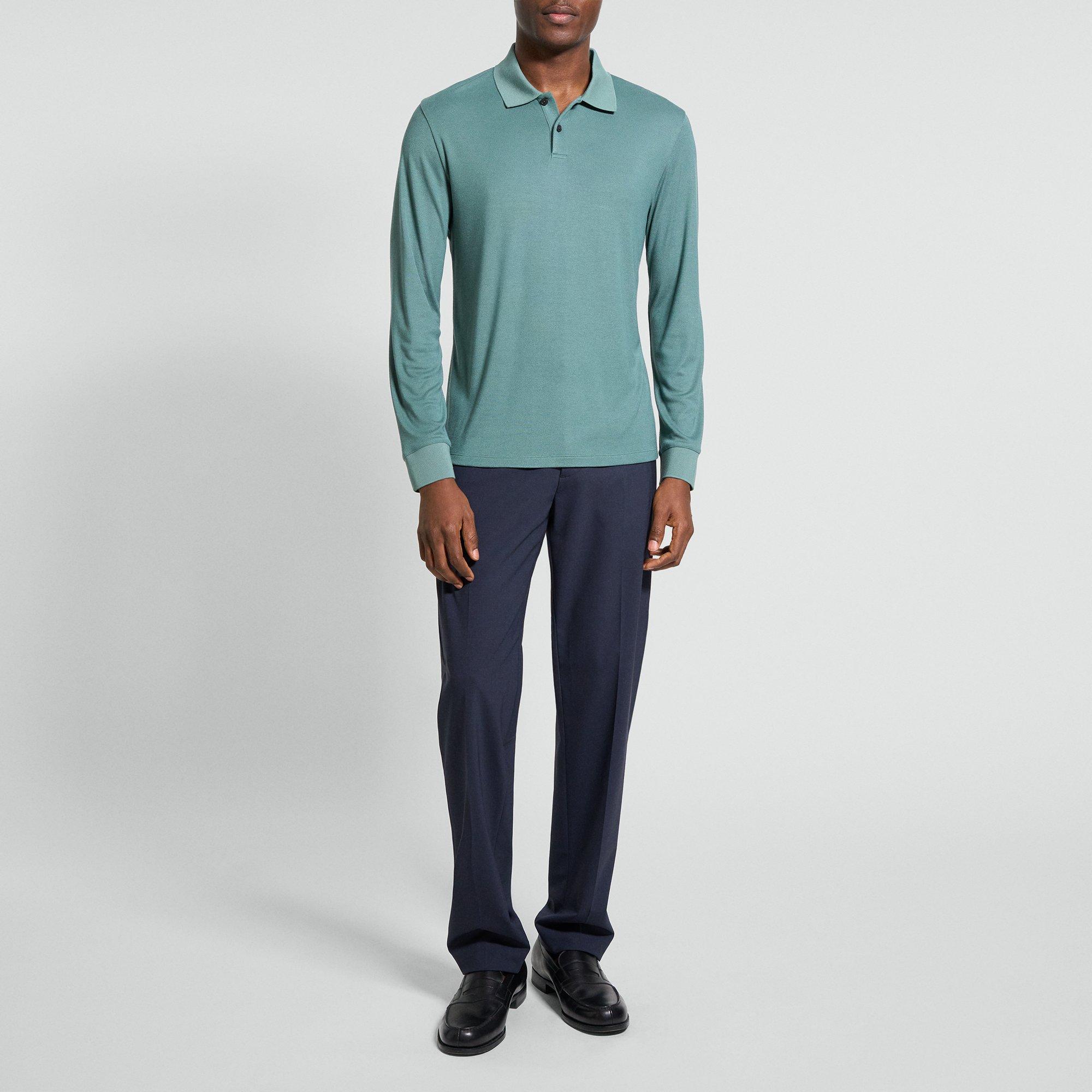 Goris Long-Sleeve Polo Shirt in Anemone Modal Jersey