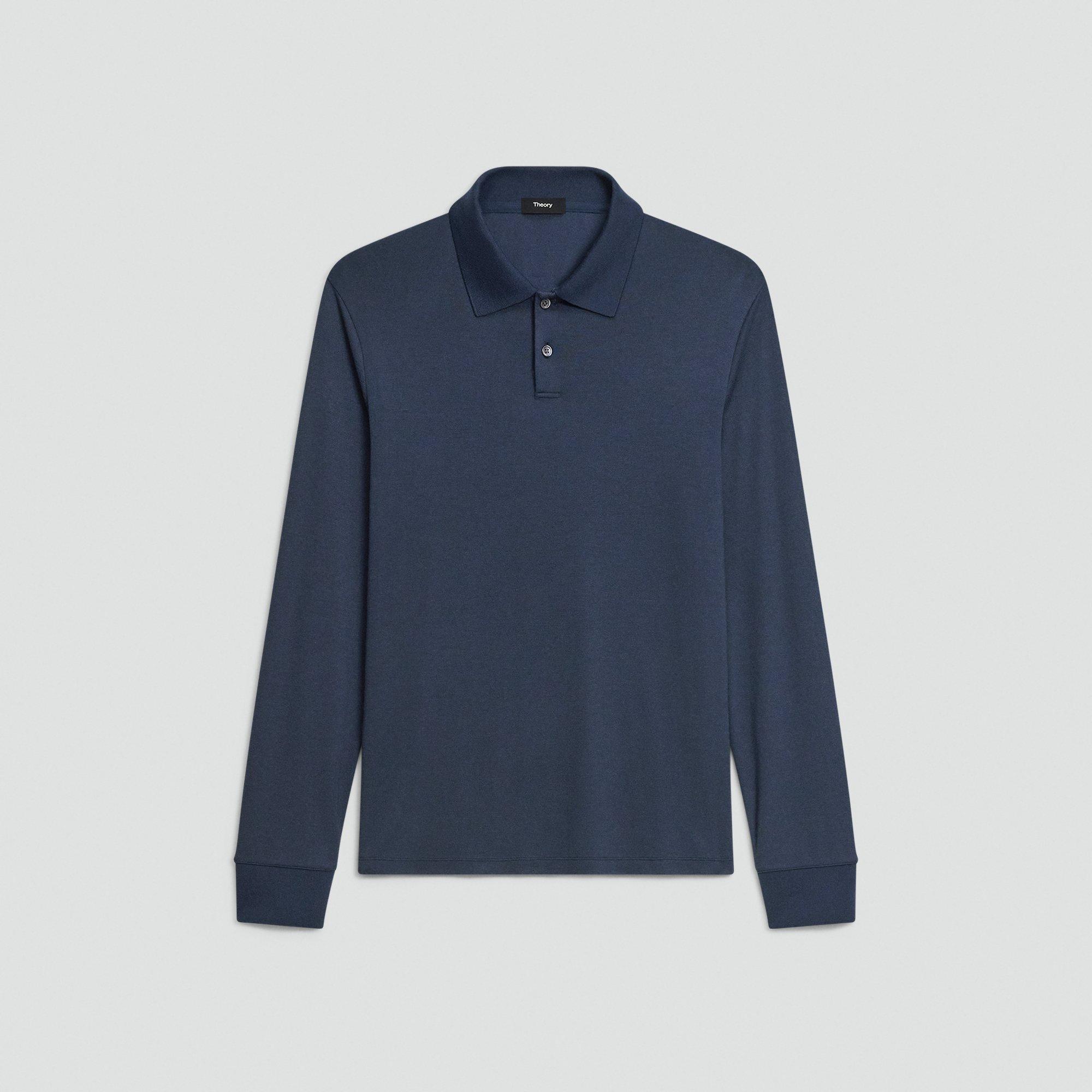 Goris Long-Sleeve Polo Shirt in Anemone Modal Jersey