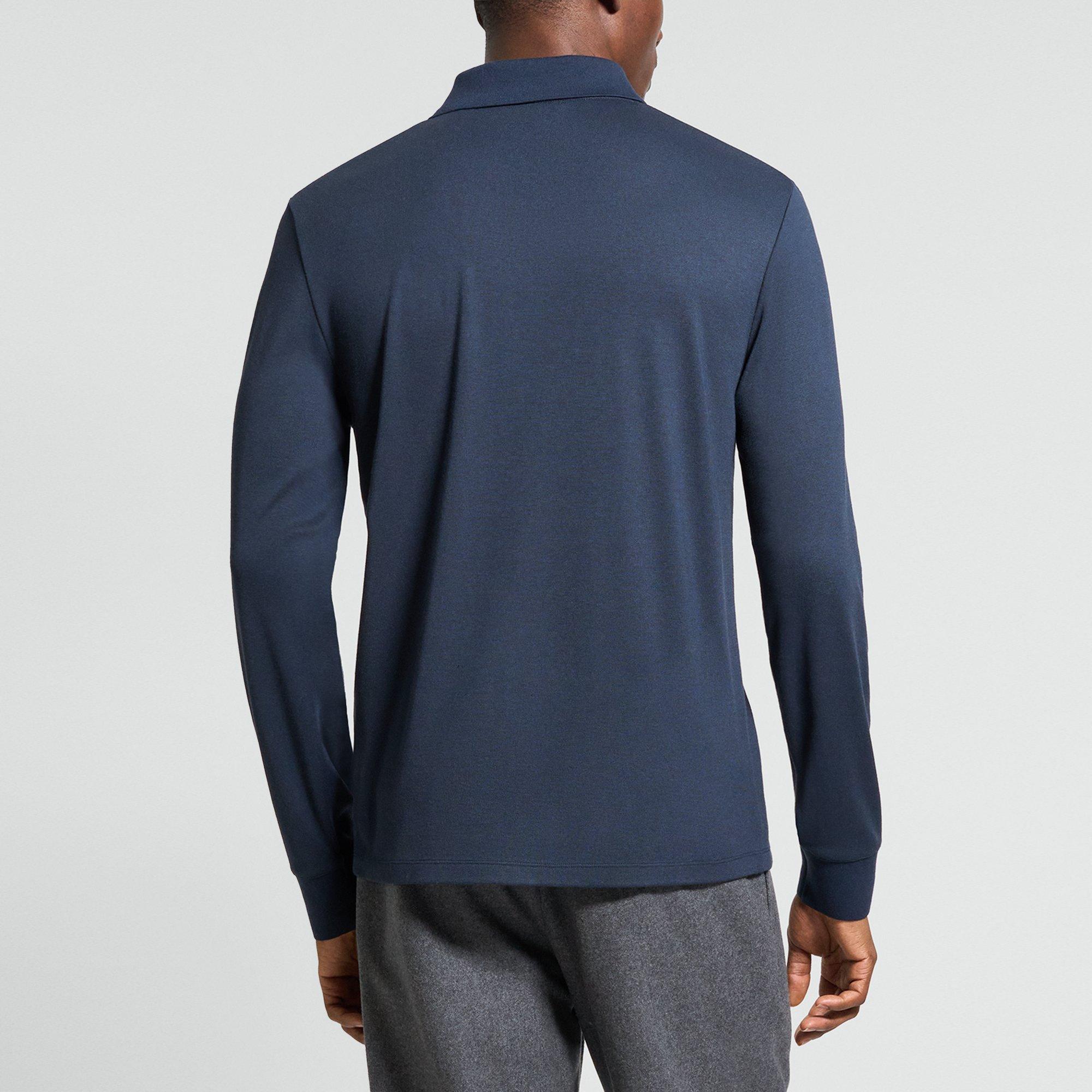 Goris Long-Sleeve Polo Shirt in Anemone Modal Jersey