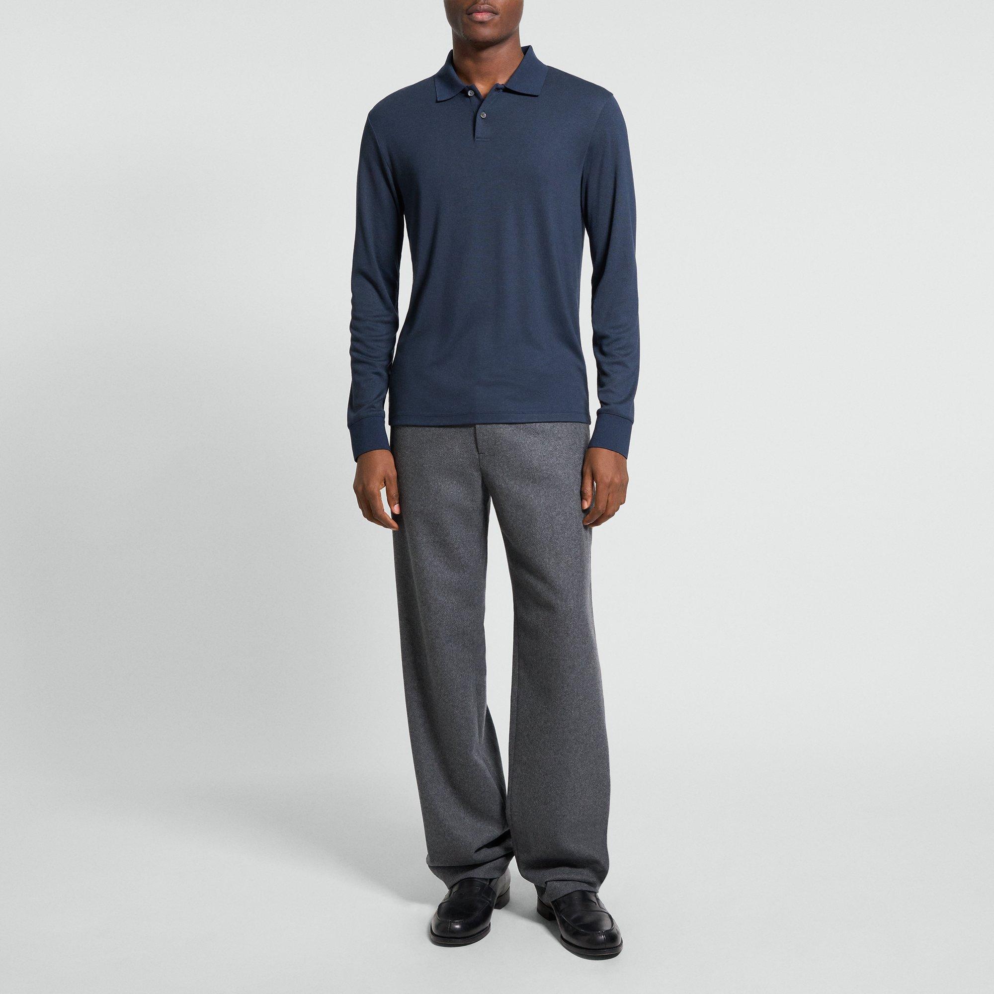 Goris Long-Sleeve Polo Shirt in Anemone Modal Jersey