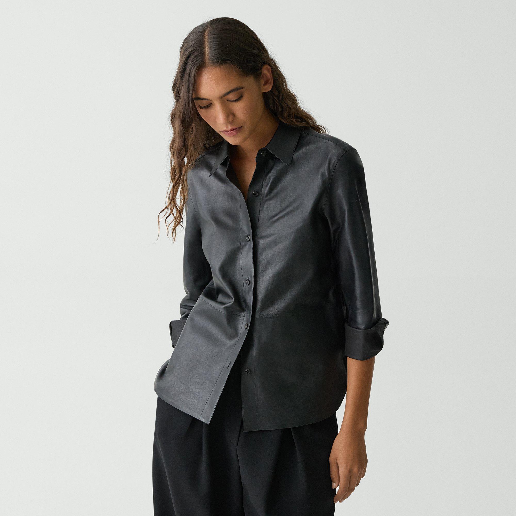 Classic Menswear Shirt in Leather