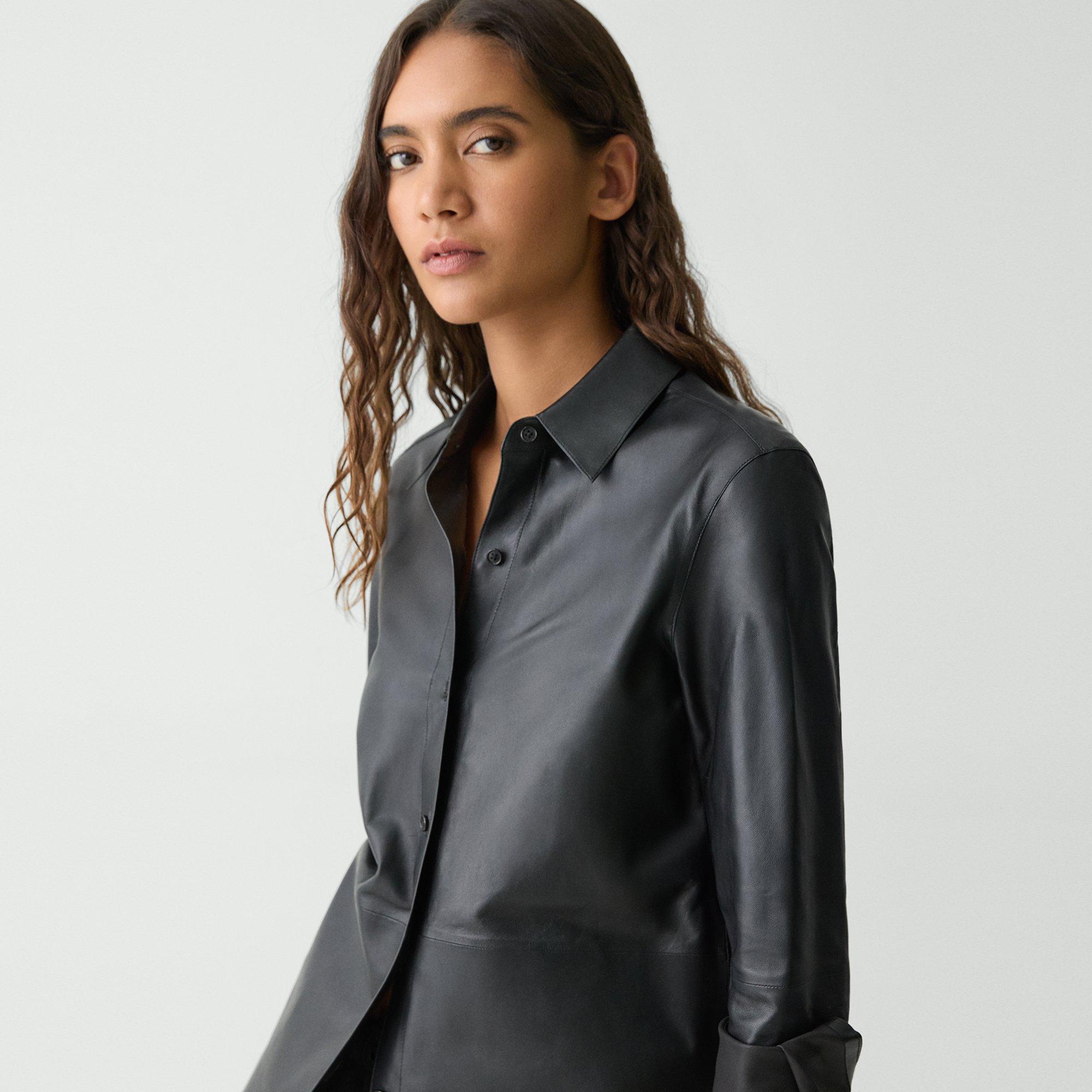 Classic Menswear Shirt in Leather