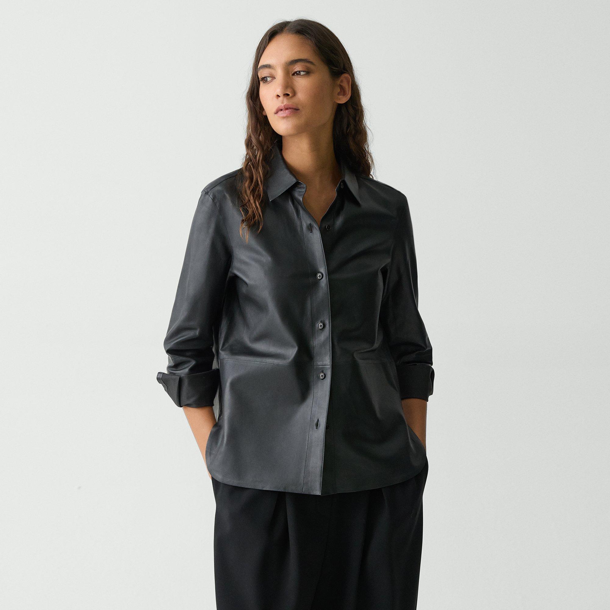 Classic Menswear Shirt in Leather