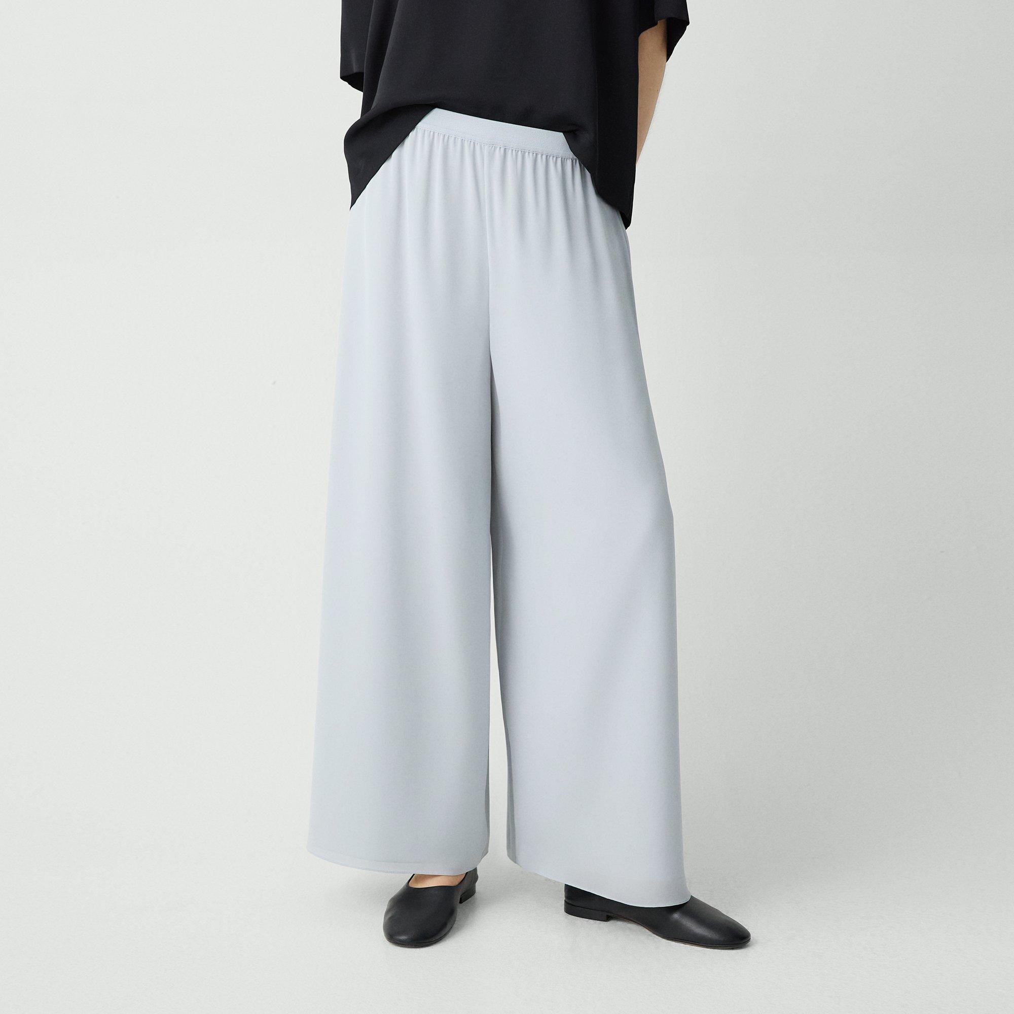 Wide-Leg Pant in Silk Georgette