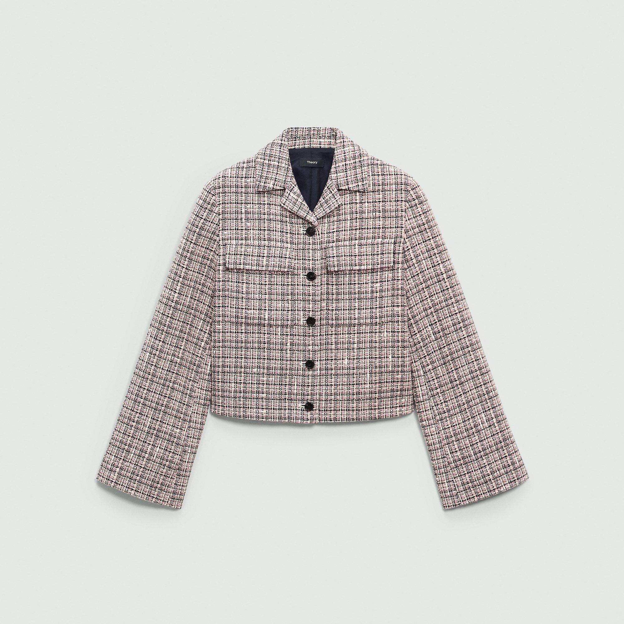Cotton-Blend Cropped Tweed Jacket | Theory