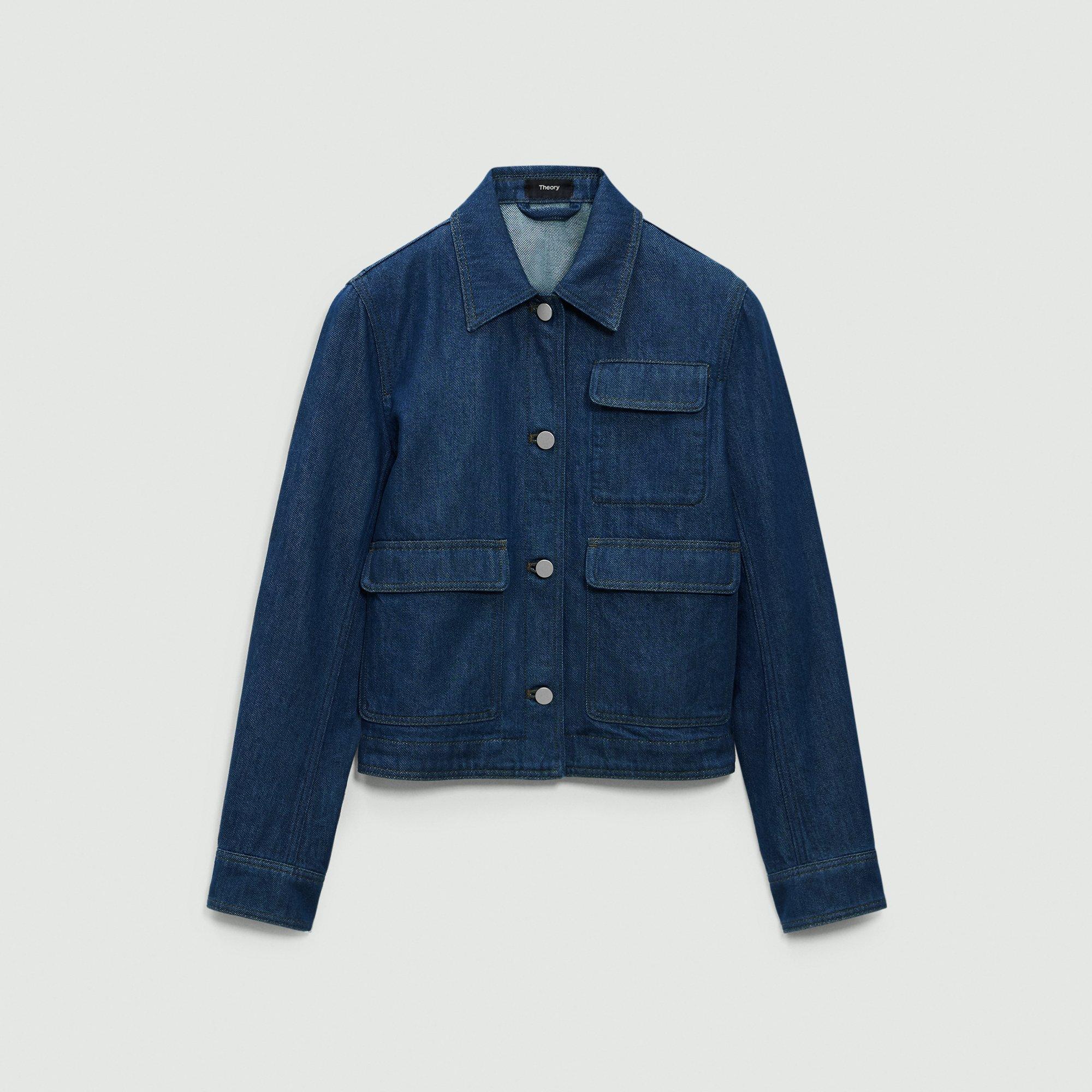 Drape Denim SS Boxy JK デニムジャケット　theory Drape Denim SS Boxy JK Denim Jacket by theory Jean jacket