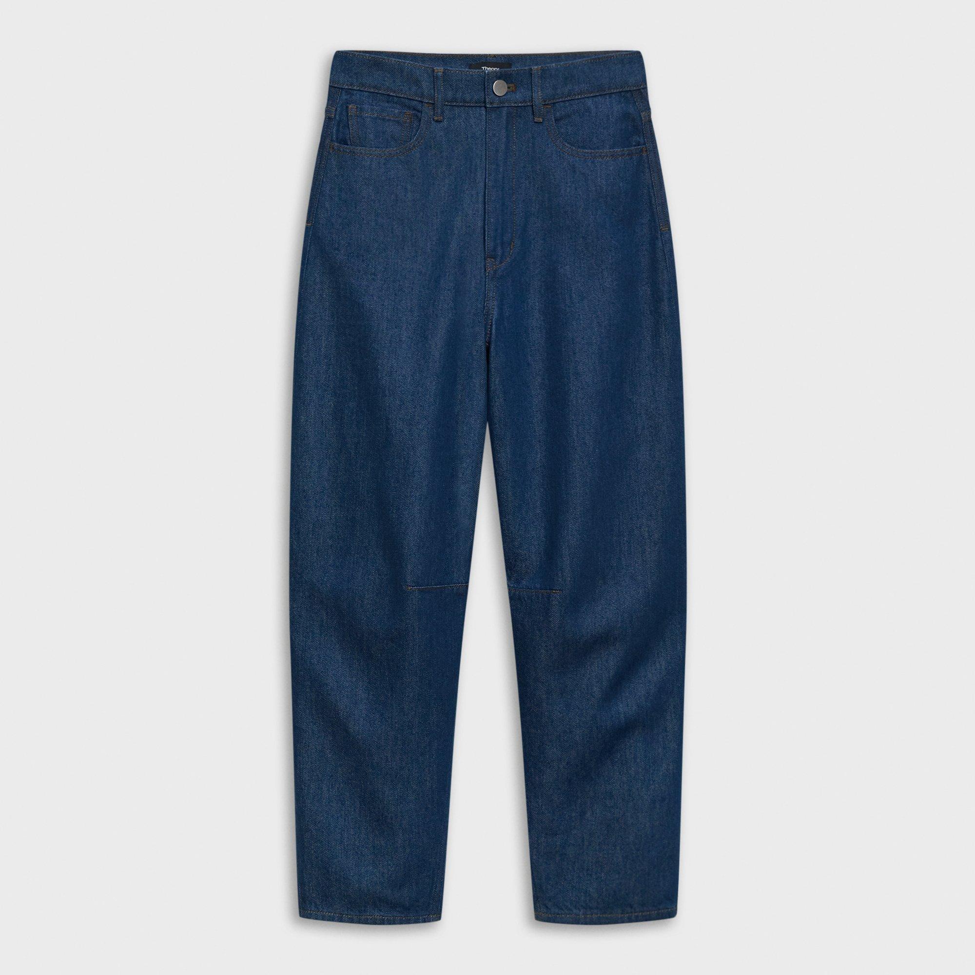 Cropped Barrel Pant in Relaxed Denim