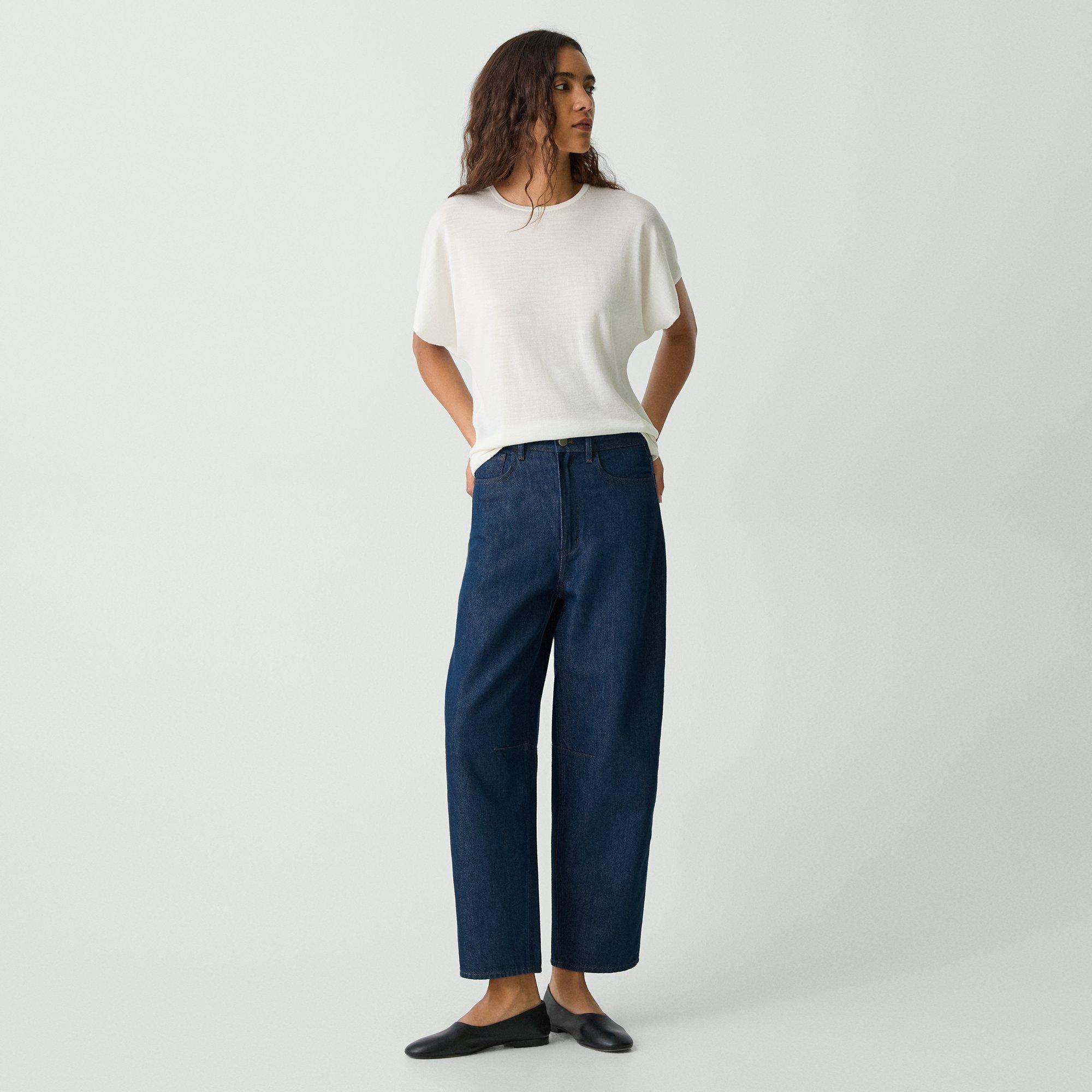 Cropped Barrel Pant in Relaxed Denim