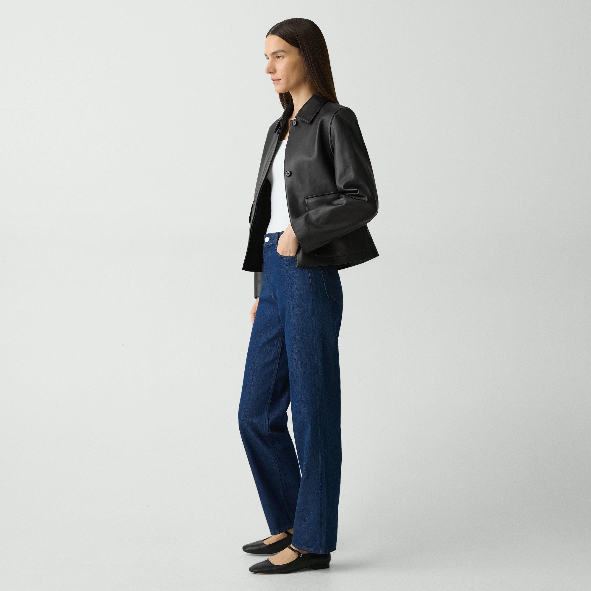 High-Waisted Straight Pant in Relaxed Denim