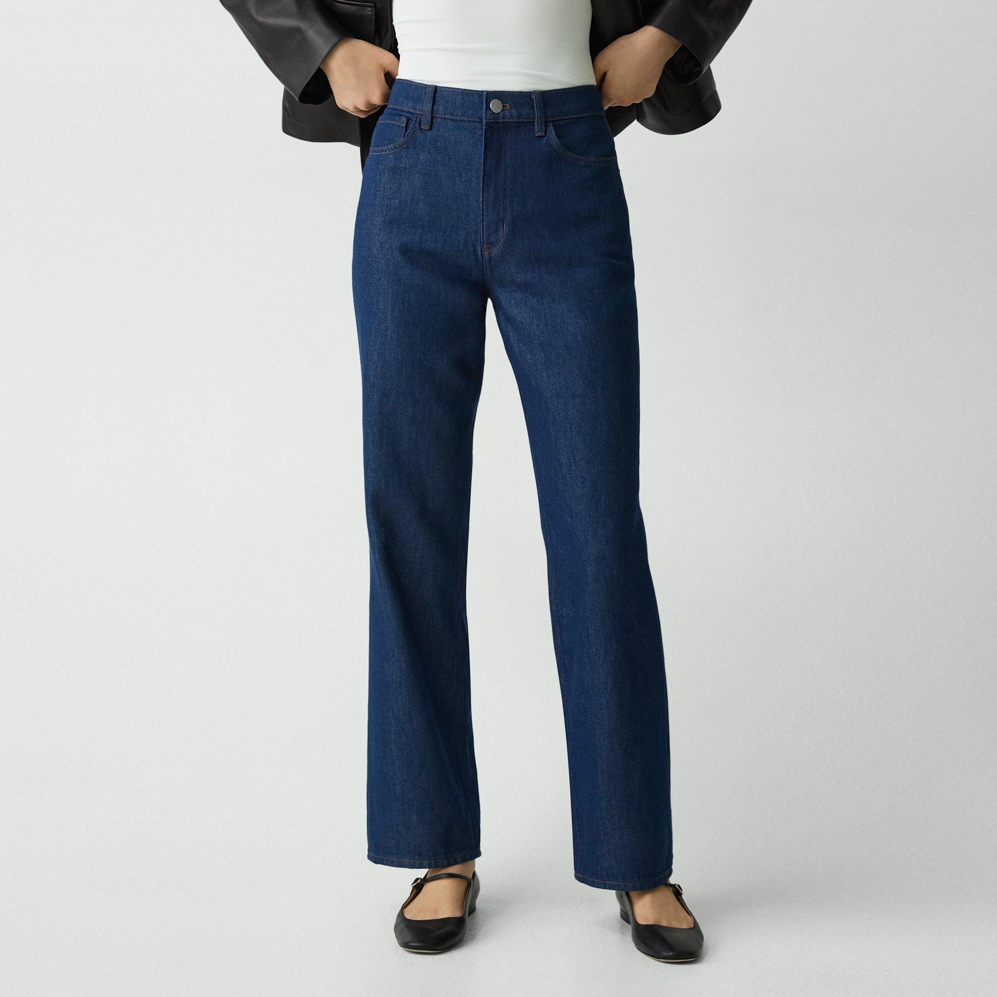 High-Waisted Straight Pant in Relaxed Denim