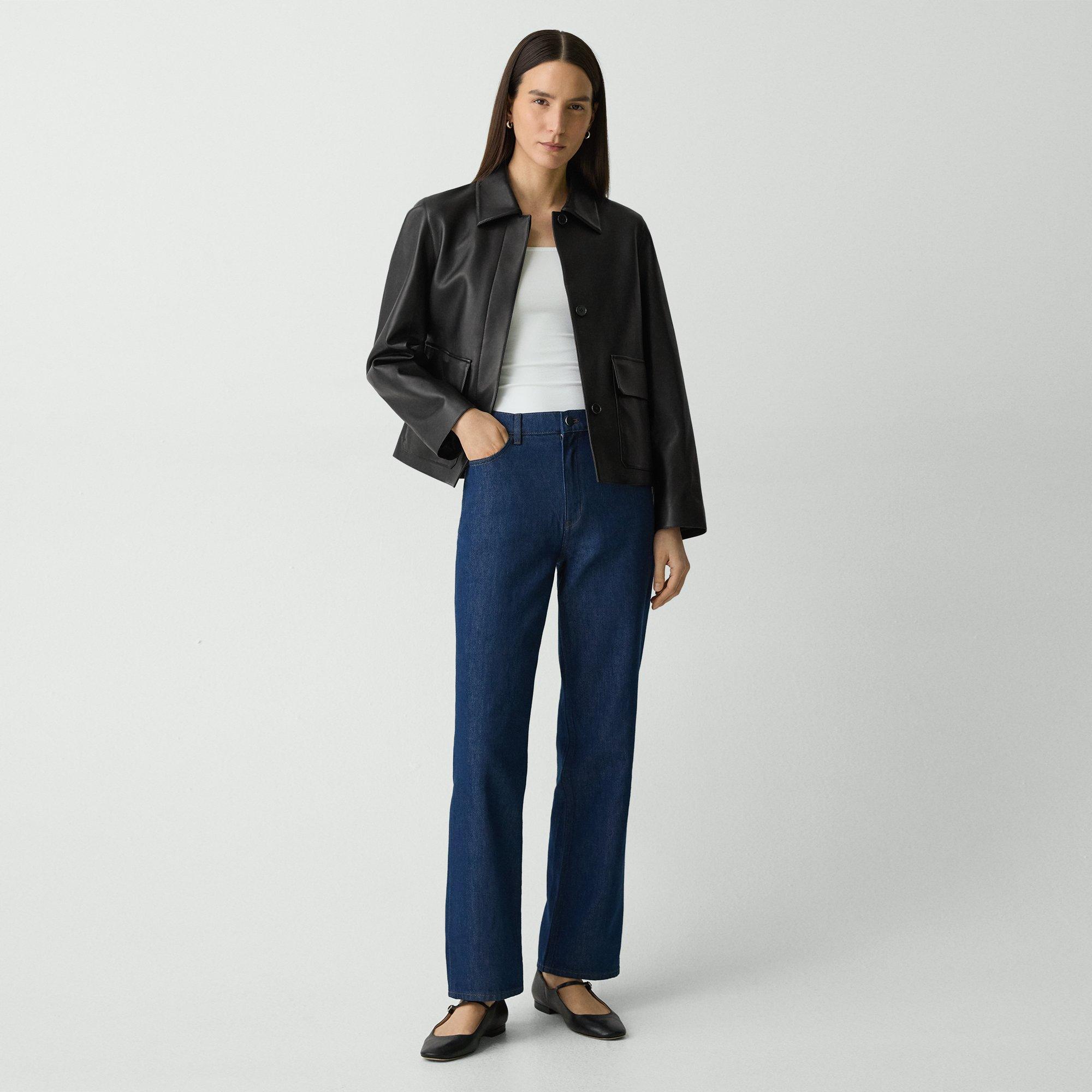 High-Waisted Straight Pant in Relaxed Denim