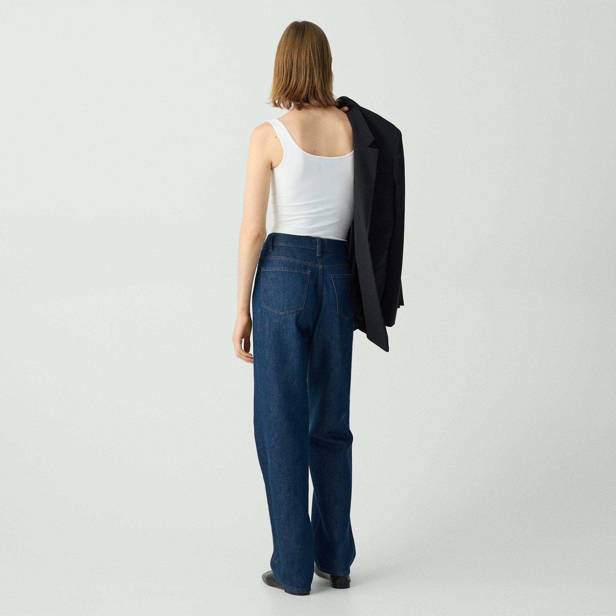 High-Waisted Straight Pant in Relaxed Denim