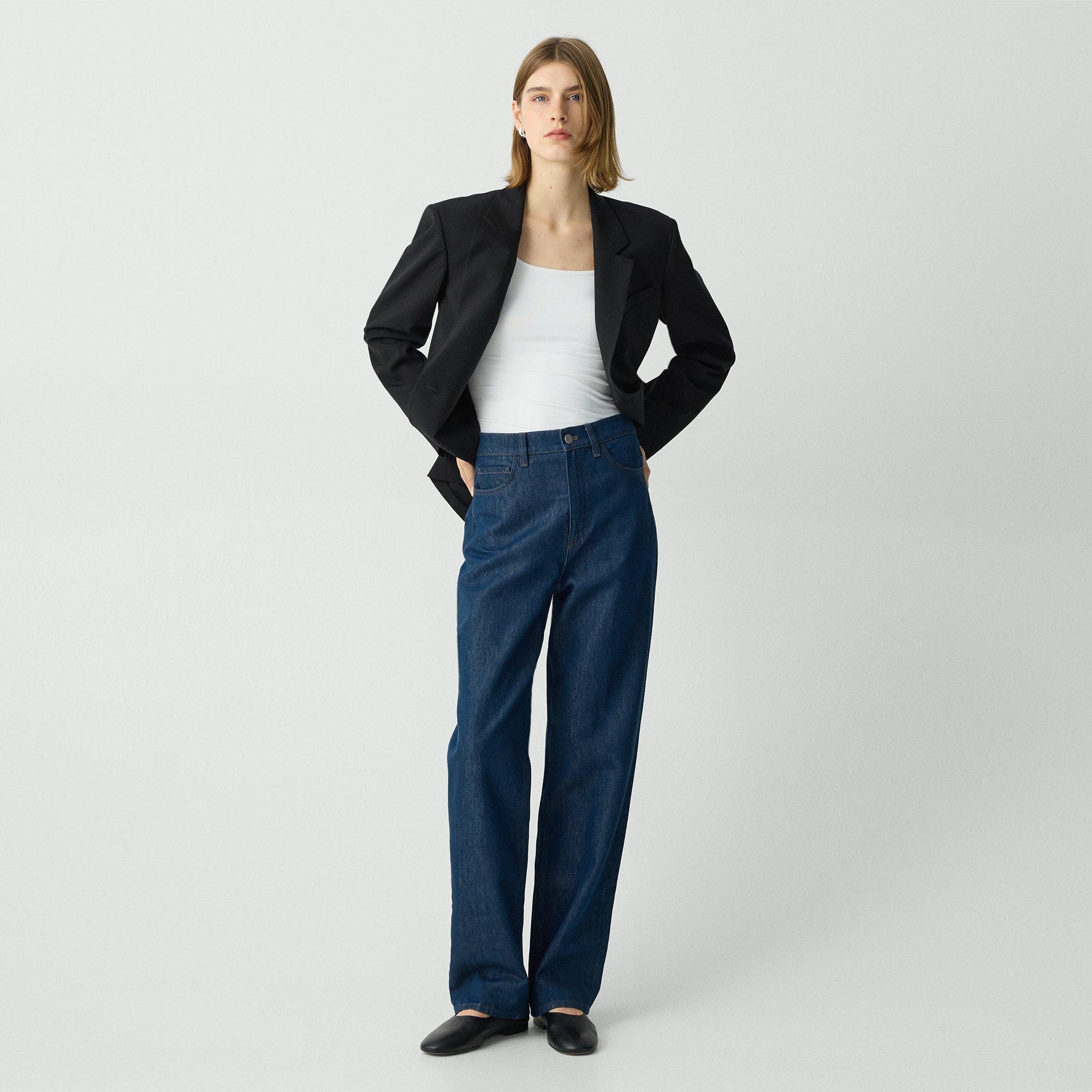 High-Waisted Straight Pant in Relaxed Denim