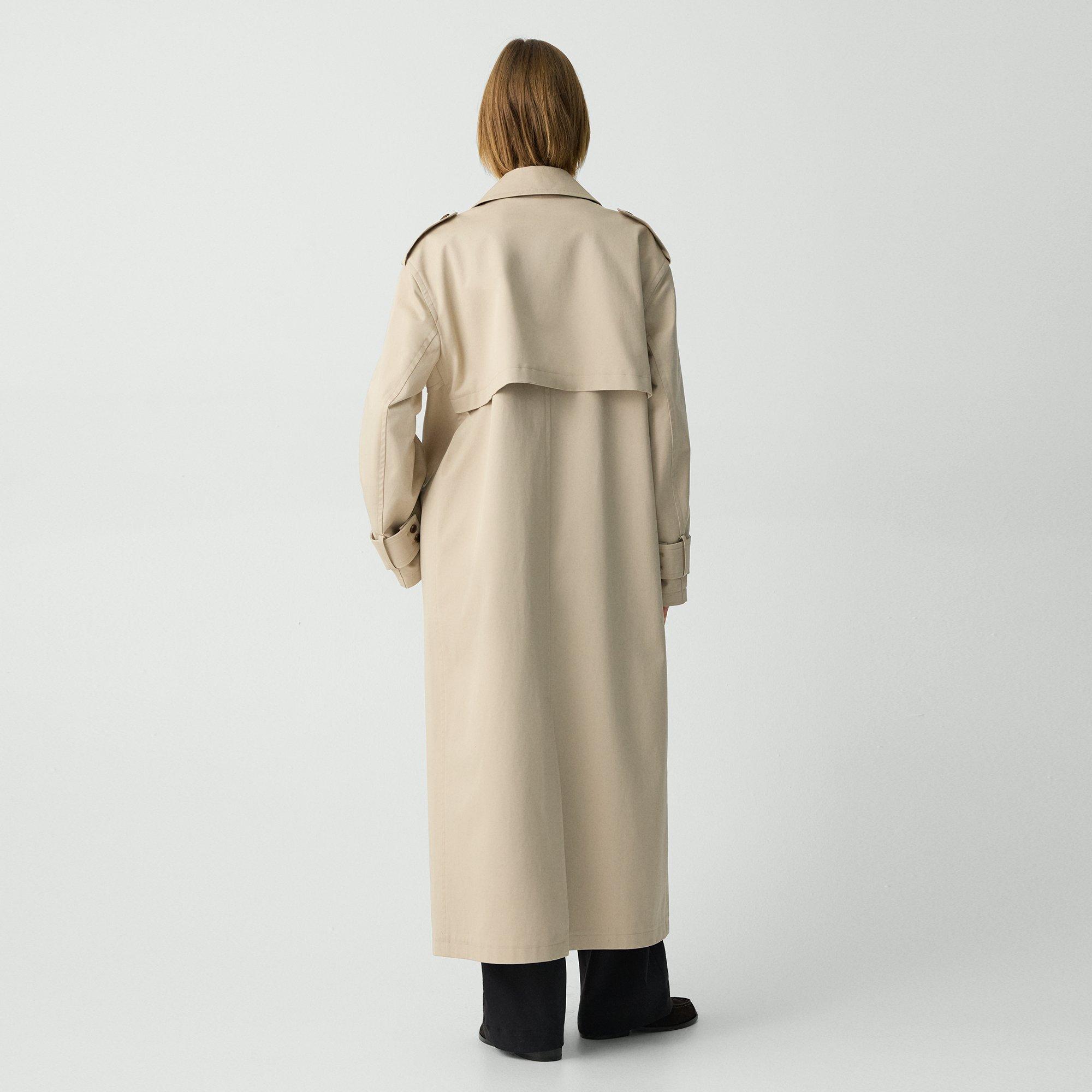 Double-Breasted Trench Coat in Stretch Cotton