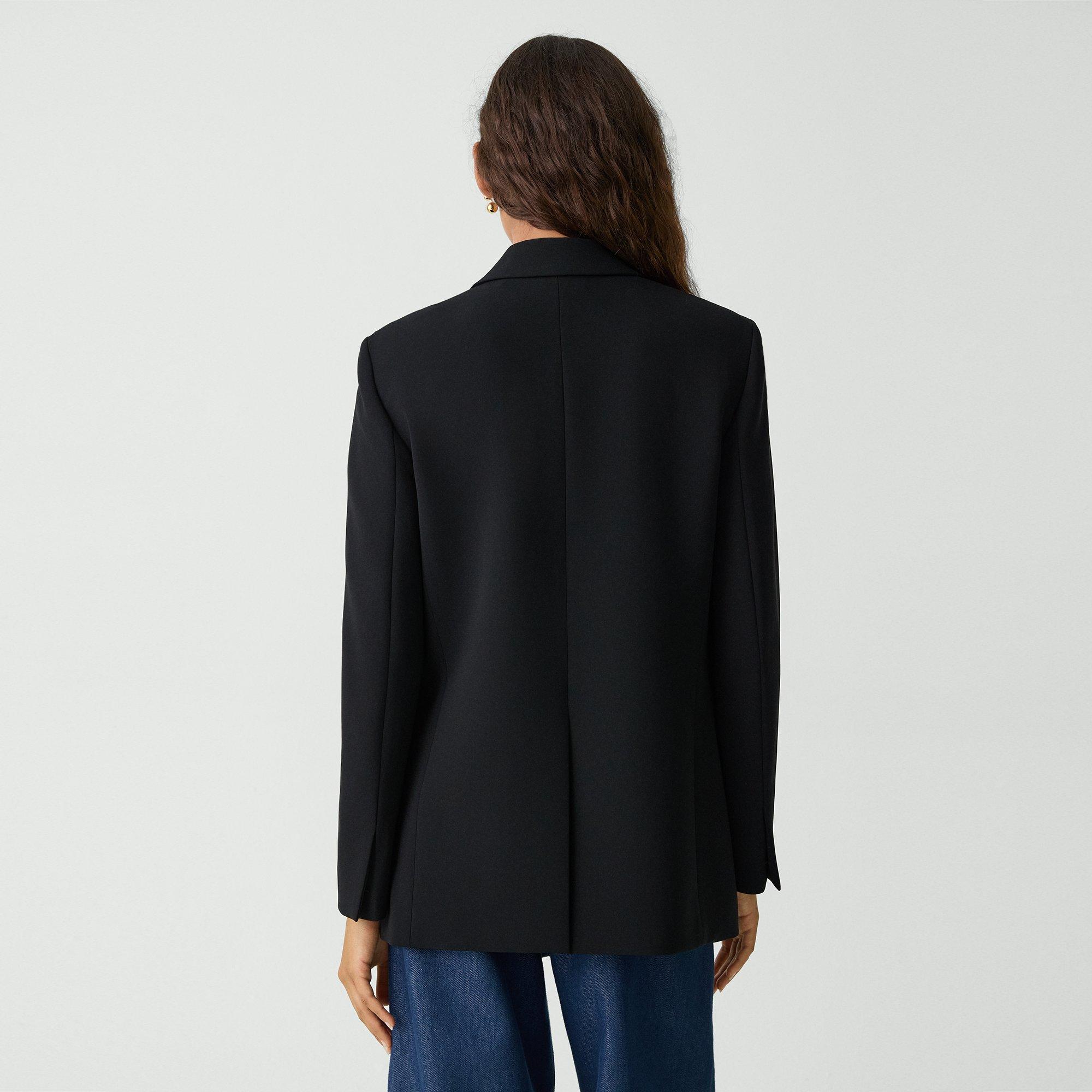 Relaxed Double-Breasted Blazer in Admiral Crepe